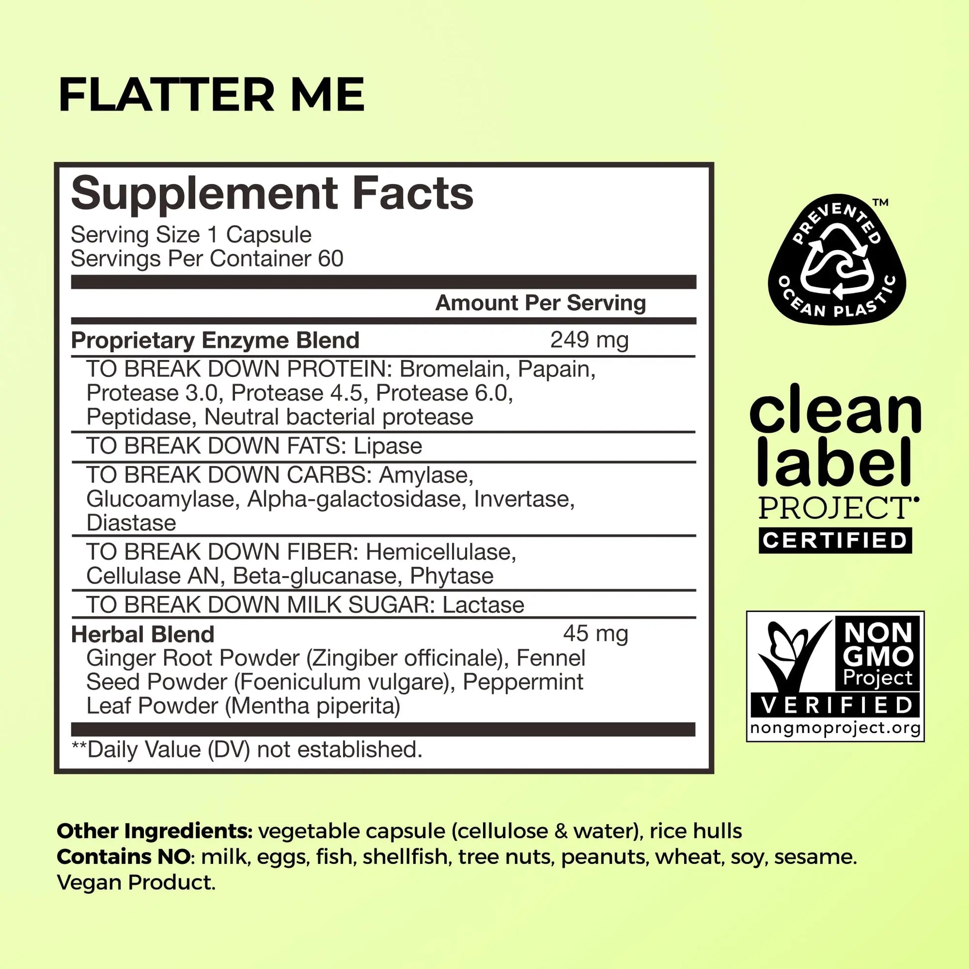HUM Flatter Me Digestive Enzymes for Women & Men, Digestive Health Bloating Supplement with Ginger & Peppermint Leaf, Fast Acting Anti Bloat Pills Multi Enzyme for Debloating, Vegan, 60 Capsules HUM Au supplements