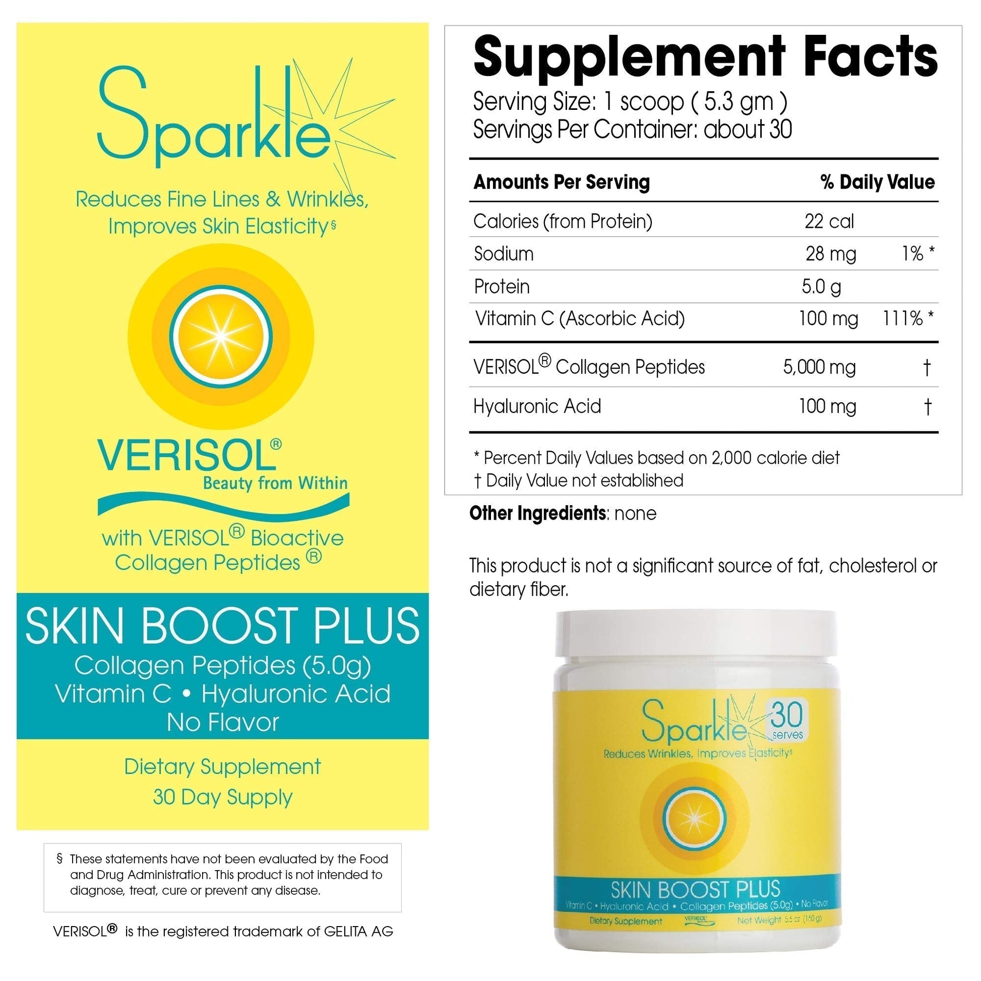Hydrolyzed Collagen Powder - Sparkle Skin Boost Plus (No Flavor) [30-Serves] Verisol Pept Sparkle Collagen Au supplements