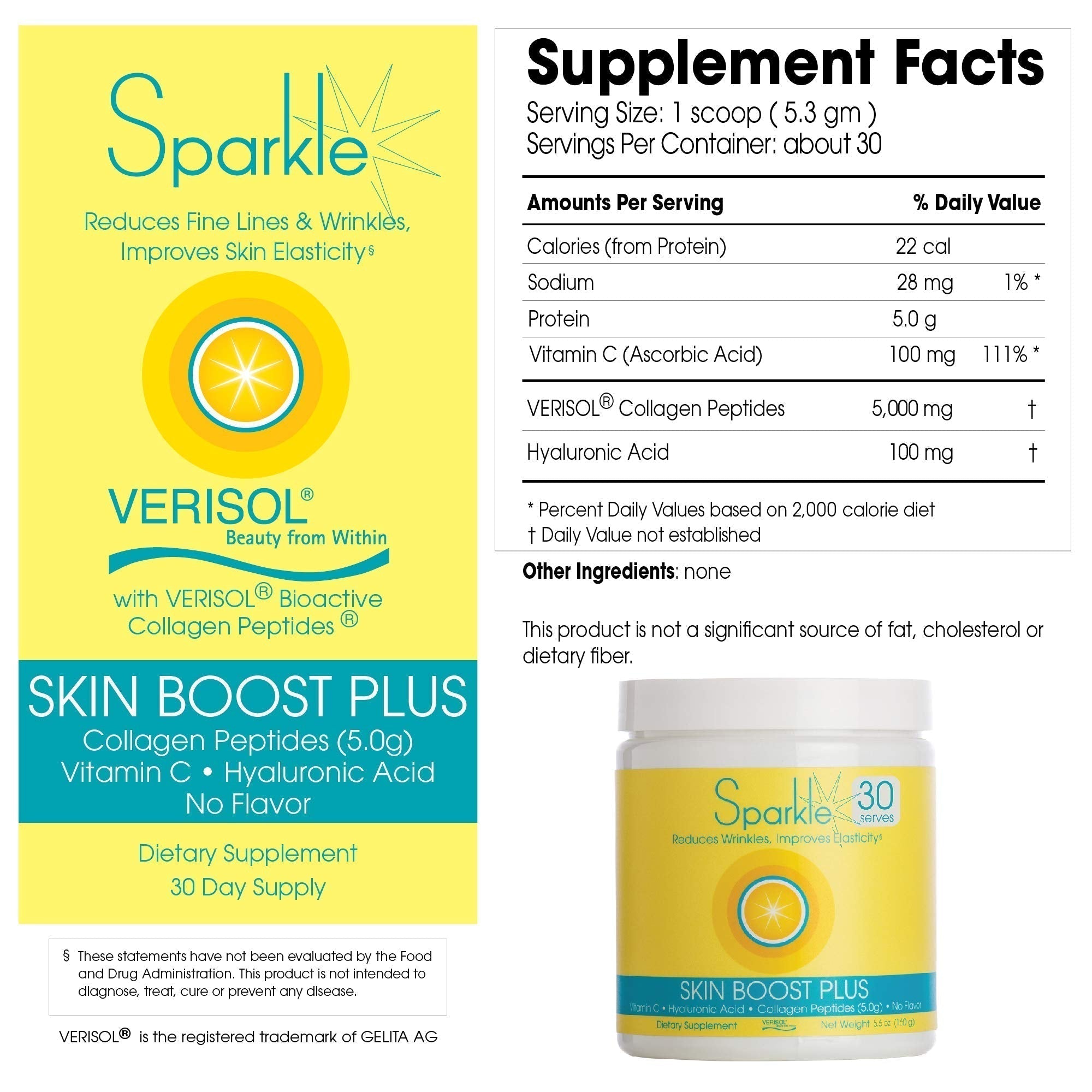 Hydrolyzed Collagen Powder - Sparkle Skin Boost Plus (No Flavor) [30-Serves] Verisol Pept Sparkle Collagen Au supplements