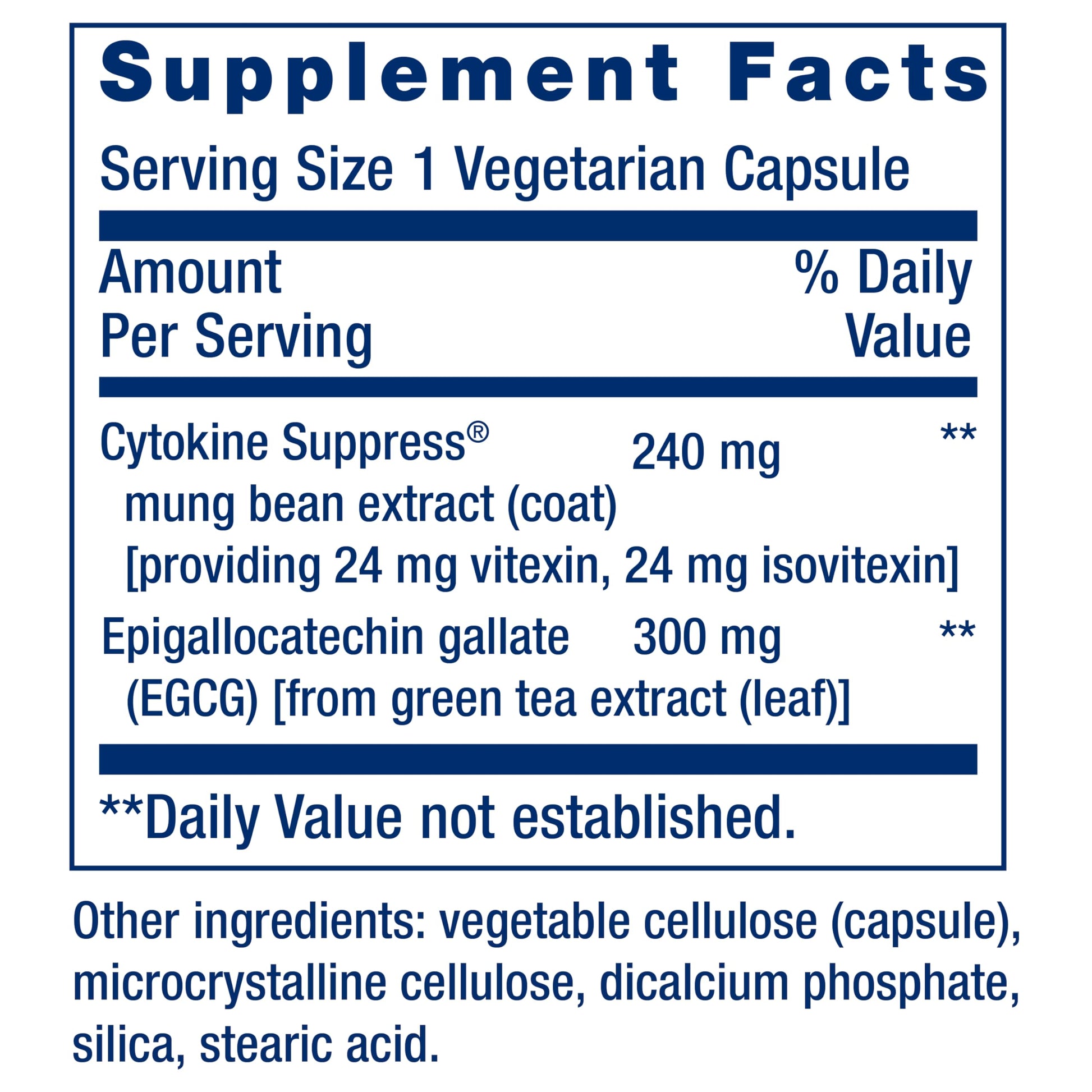 Life Extension Cytokine Suppress with EGCG, 30 Count Life Extension Au supplements