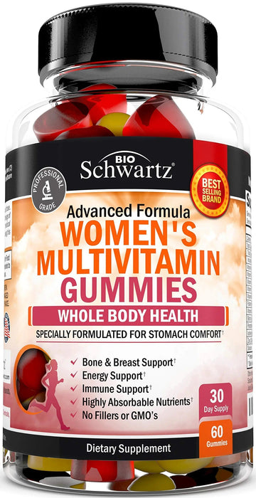 Women's Multivitamin Gummies with Vitamin A C B6 B12 D & E Vitamins for Immune Support - Gummy Multivitamin for Women BioSchwartz Au supplements