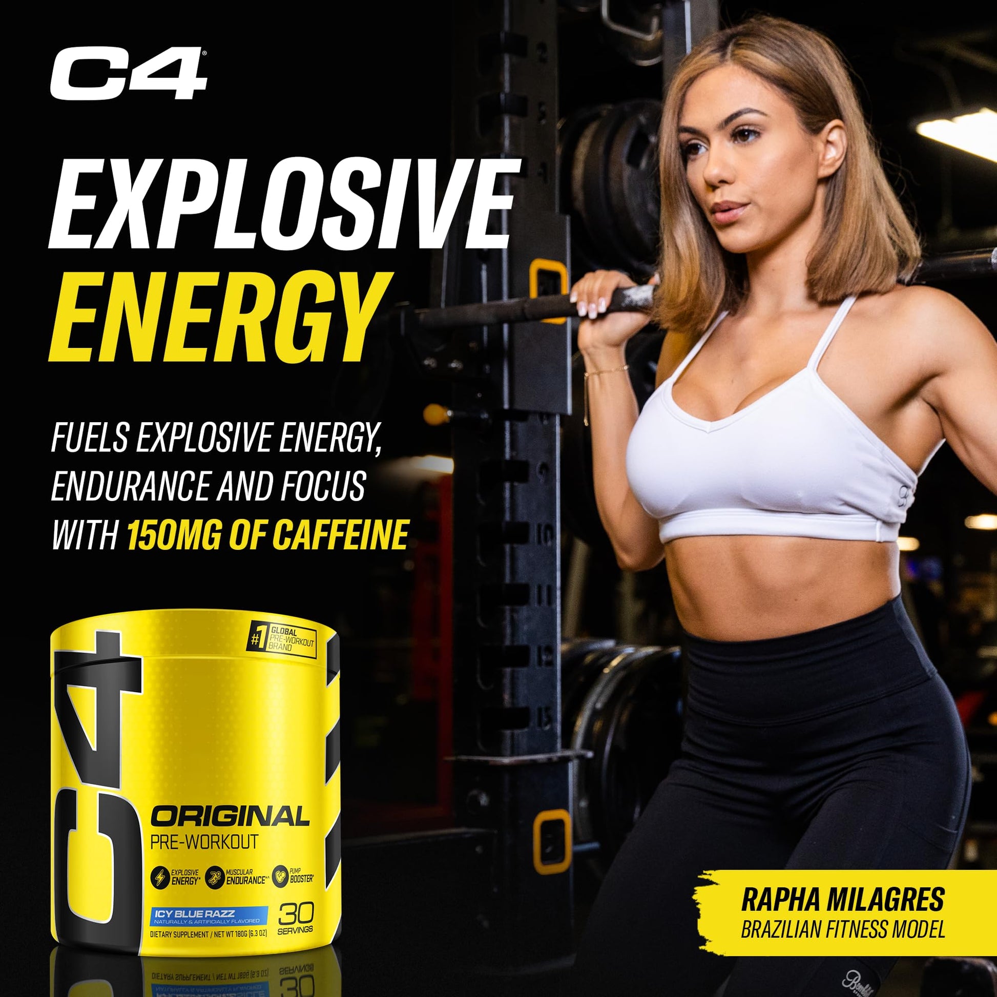 Cellucor Pre Workout & Creatine Bundle, C4 Original Pre Workout Powder, Icy Blue Razz Cellucor Au supplements