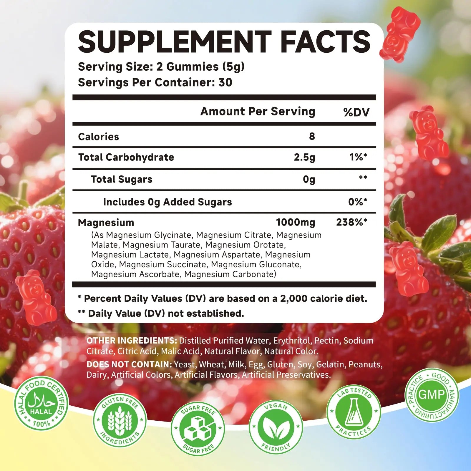 Magnesium Complex Gummies 1000mg | 12-in-1 Magnesium Complex Supplement with Glycinate, Citrate, Malate & Taurate Supports Muscle Function, Bone Health, Rest & Relaxation – Strawberry Flavor, 60 Count Mchokuu Au supplements