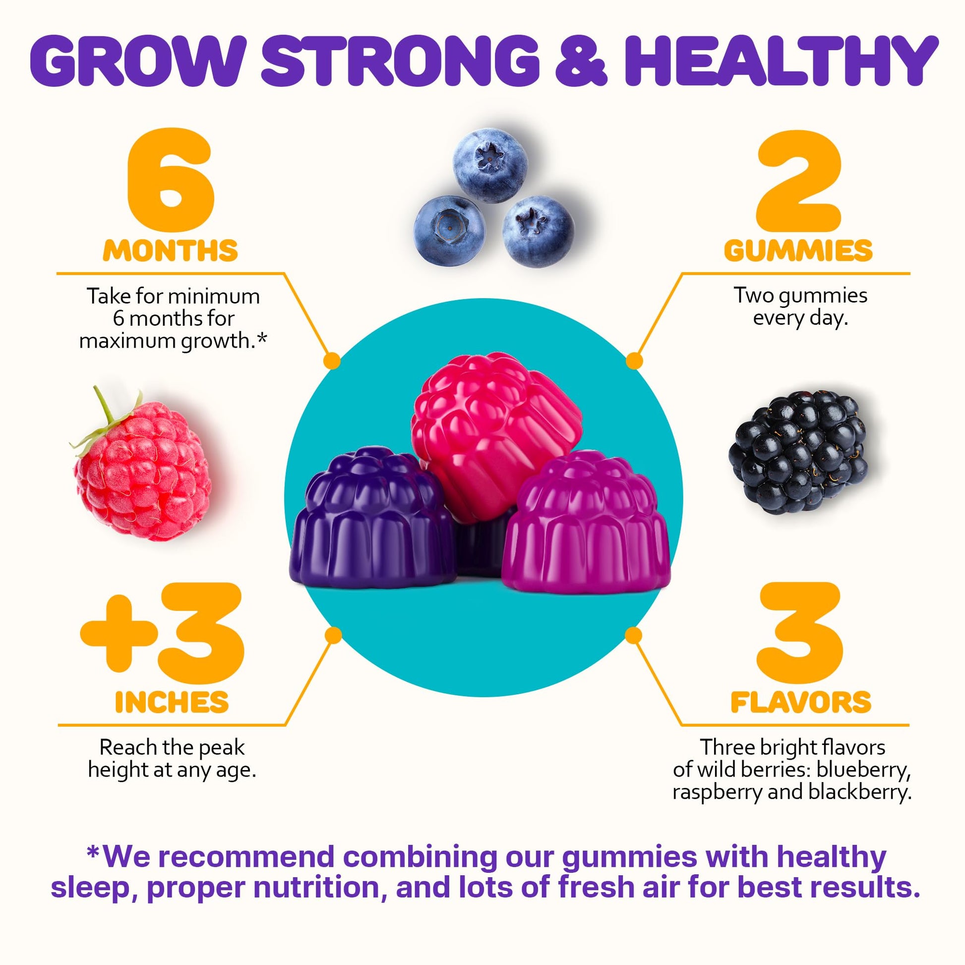 Height Growth Gummies for Kids - Growth Vitamins for Teens, Height Increase Multivitamin for Boys & Girls with Calcium Vitamin D C K2 Magnesium Zinc, Natural Height Growth Maximizer Supplement, 60 PCS SILVERPEAKS Au supplements