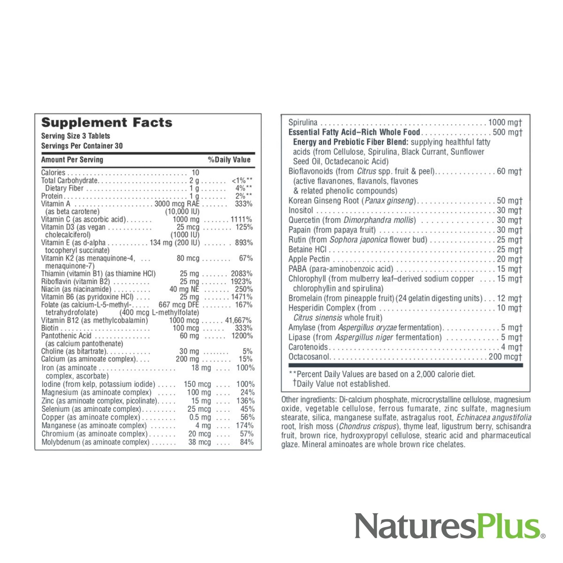 NaturesPlus Source of Life - 90 Tablets - Multivitamin & Mineral Supplement with Concentrated Whole Foods - Gluten Free, Vegetarian - 30 Servings NaturesPlus Au supplements