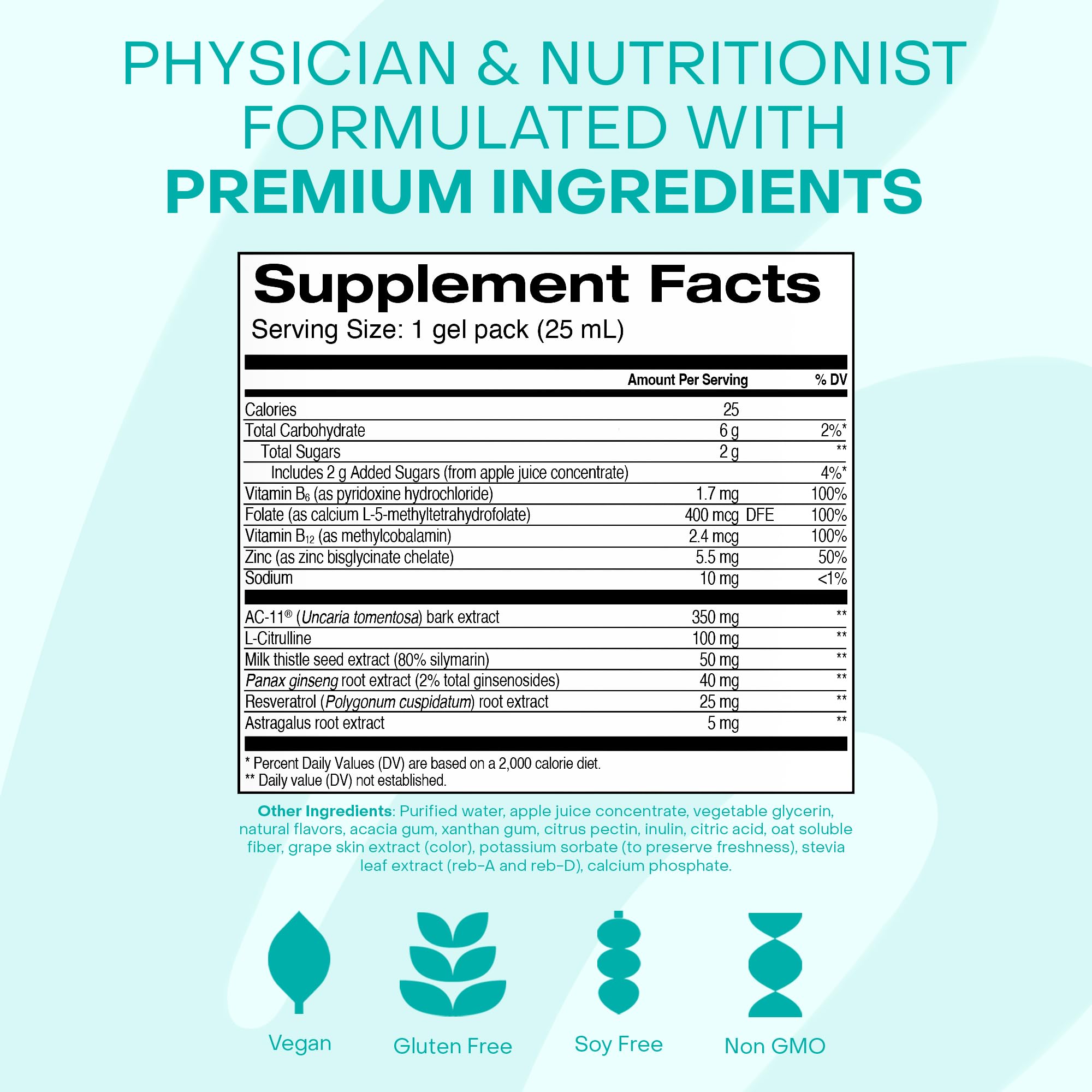 HealthyCell Telomere Length Supplement - Anti-Aging Telomere Lengthening Supplements with Phytonutrients & Vitamins for Cellular Health - AC-11, Astragalus & Resveratrol - 30 Gel Packs, Grape Flavored Healthycell Au supplements