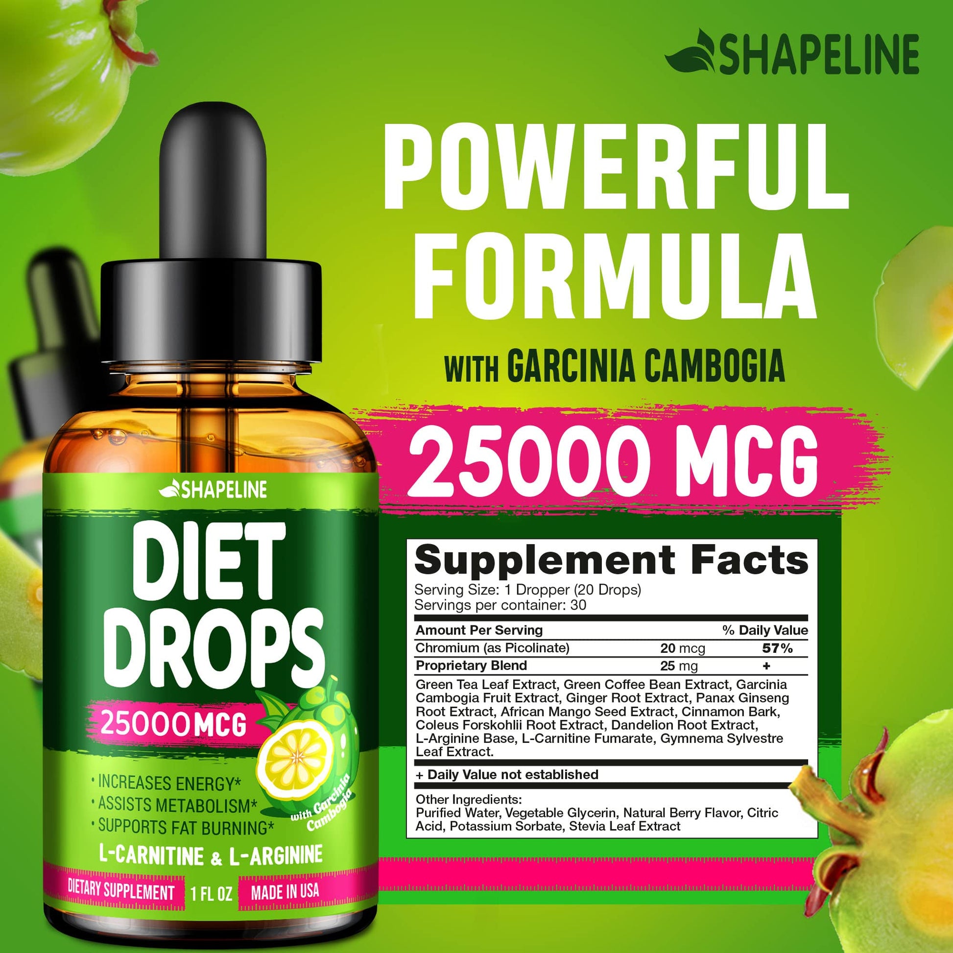 SHAPELINE Weight Loss Drops - Diet Drops 1 Fl Oz & 2 Fl Oz - Made in The USA - Appetite SHAPELINE Au supplements