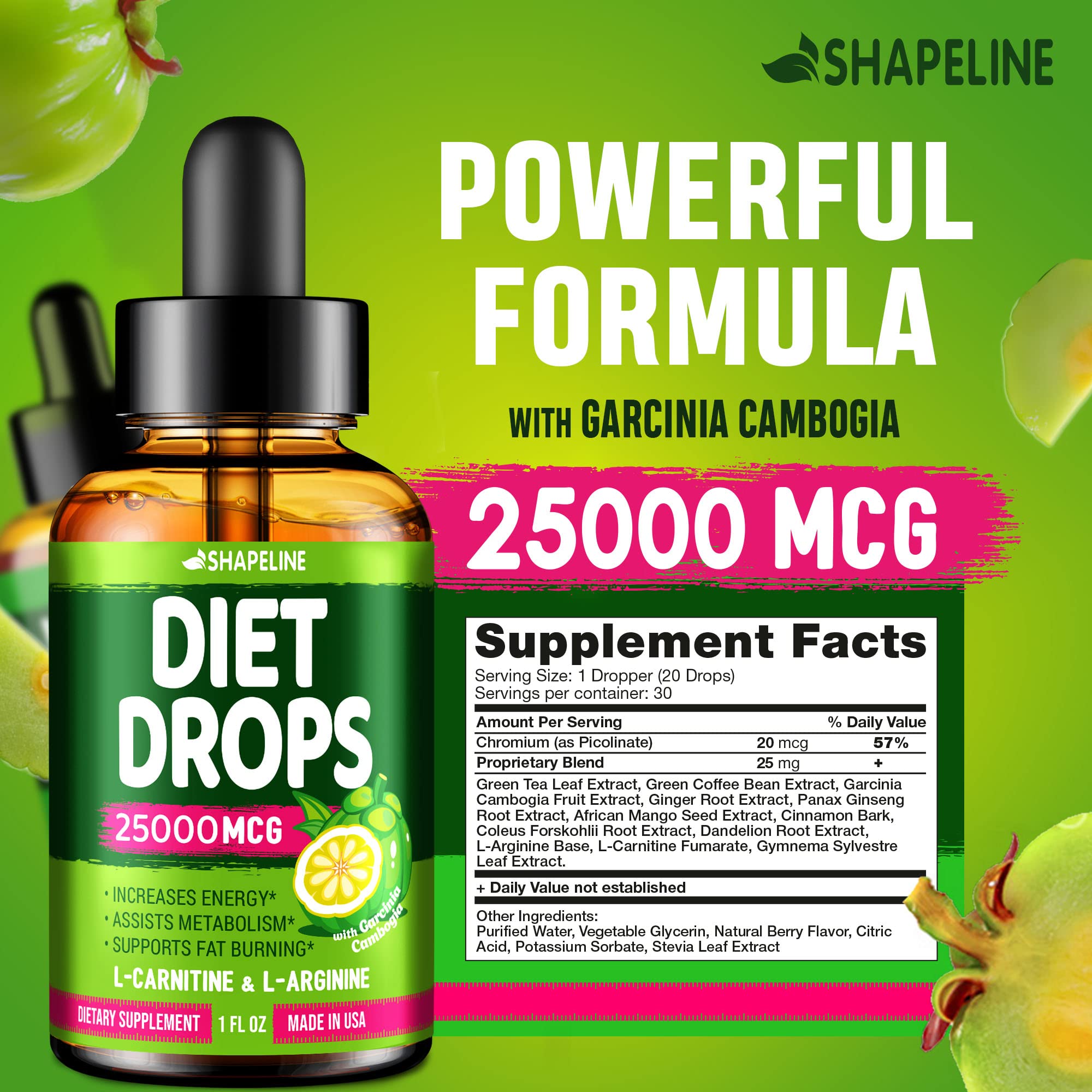 SHAPELINE Weight Loss Drops - Diet Drops 1 Fl Oz & 2 Fl Oz - Made in The USA - Appetite SHAPELINE Au supplements