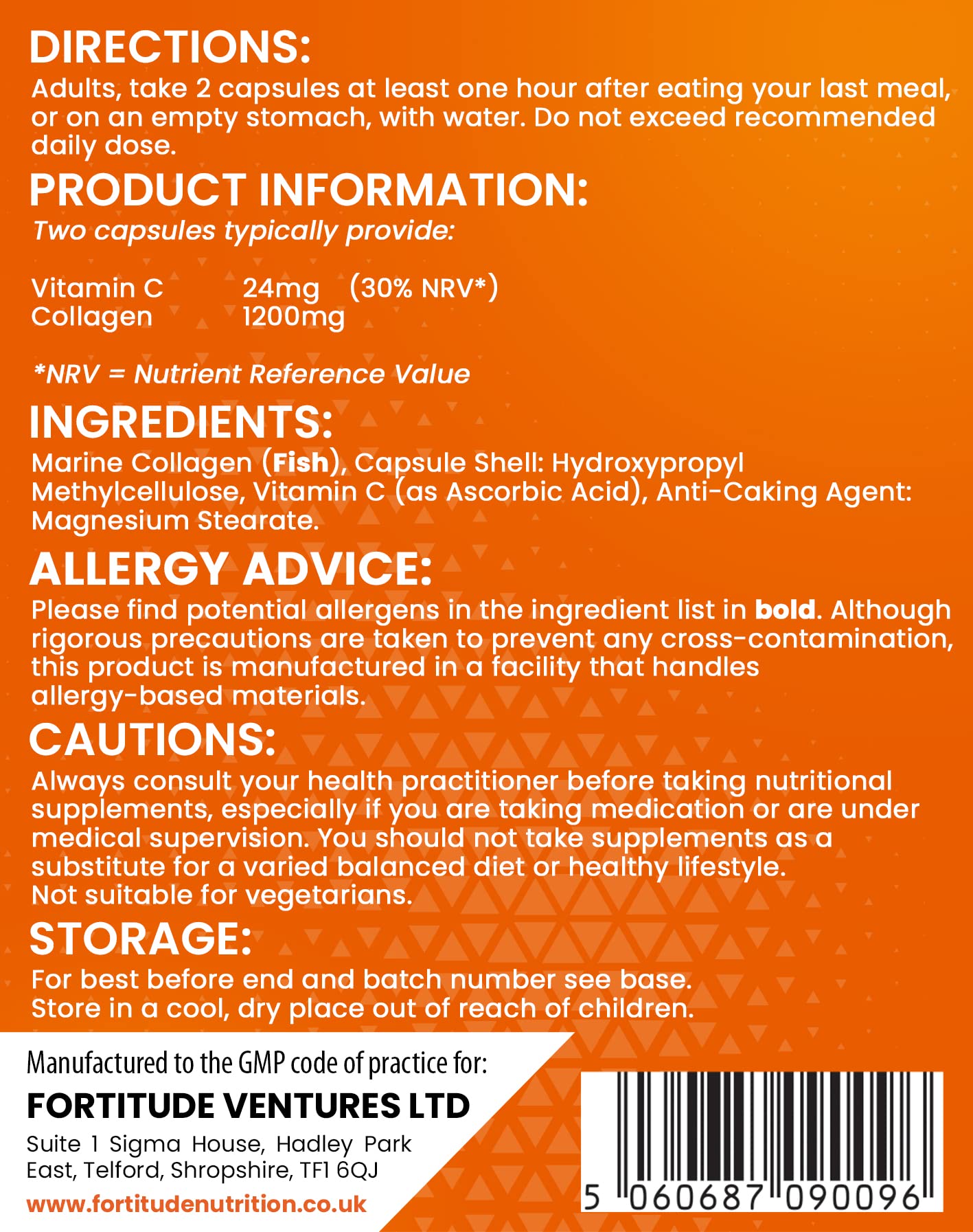 Marine Collagen Capsules | Hydrolyzed Marine Collagen with Vitamin C | High Strength Collagen Fortitude Nutrition Au supplements