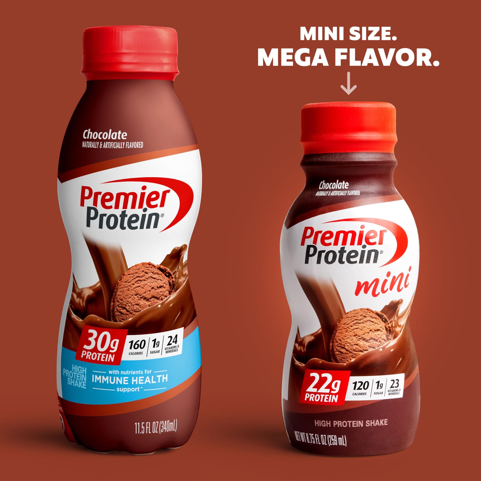 Premier Protein Shake MINIs, Chocolate, 22g Protein, 120 Calories, 1g Sugar, 8.75fl oz Premier Protein Au supplements
