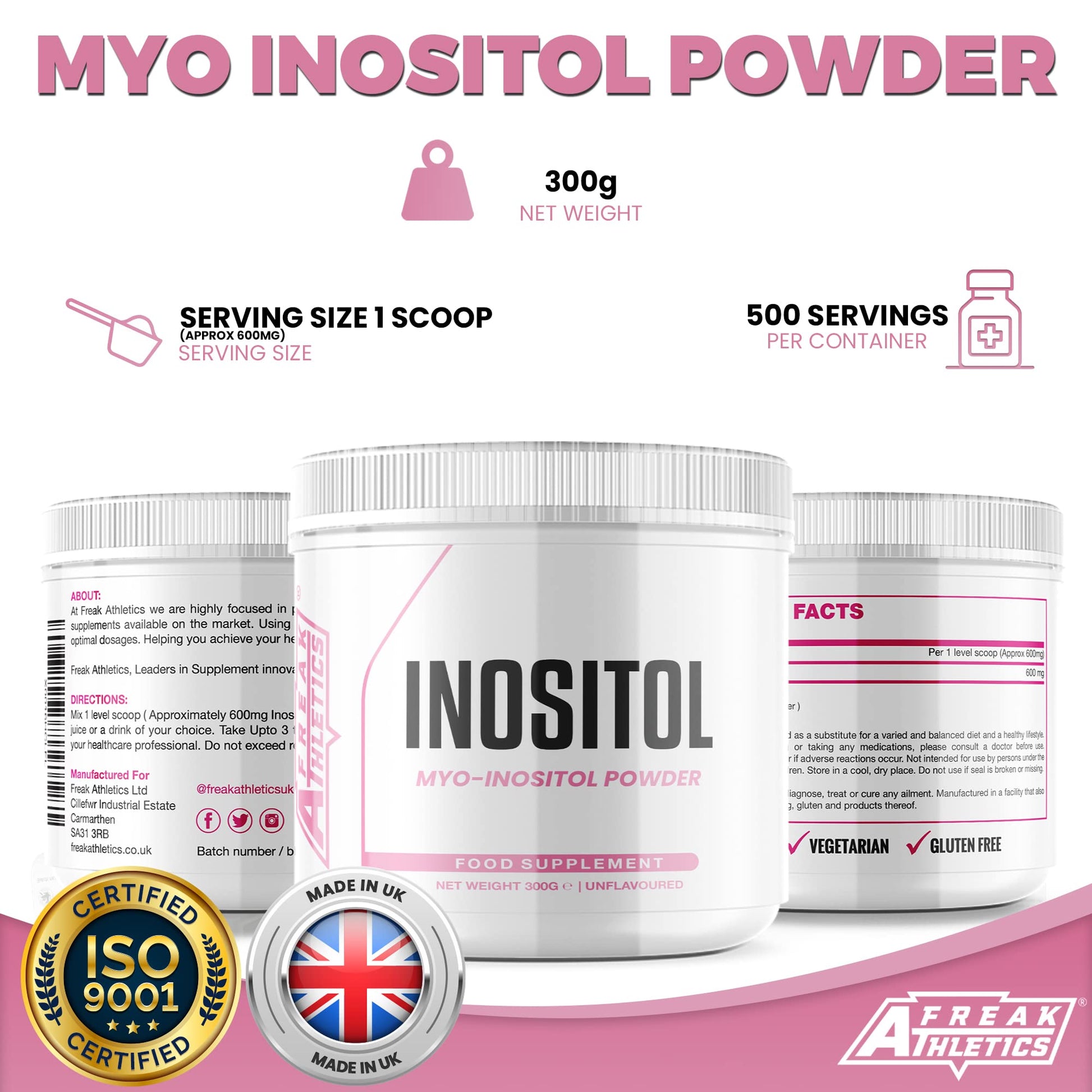 Inositol (Myo-Inositol) Powder 300g | Premium Myo Inositol Powder - Supports Women Freak Athletics Au supplements