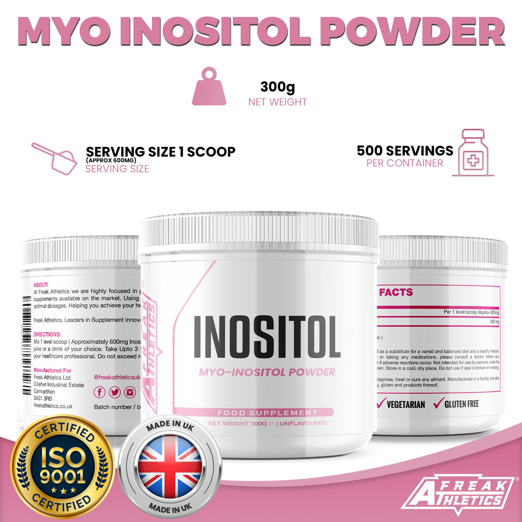 Inositol (Myo-Inositol) Powder 300g | Premium Myo Inositol Powder - Supports Women Freak Athletics Au supplements