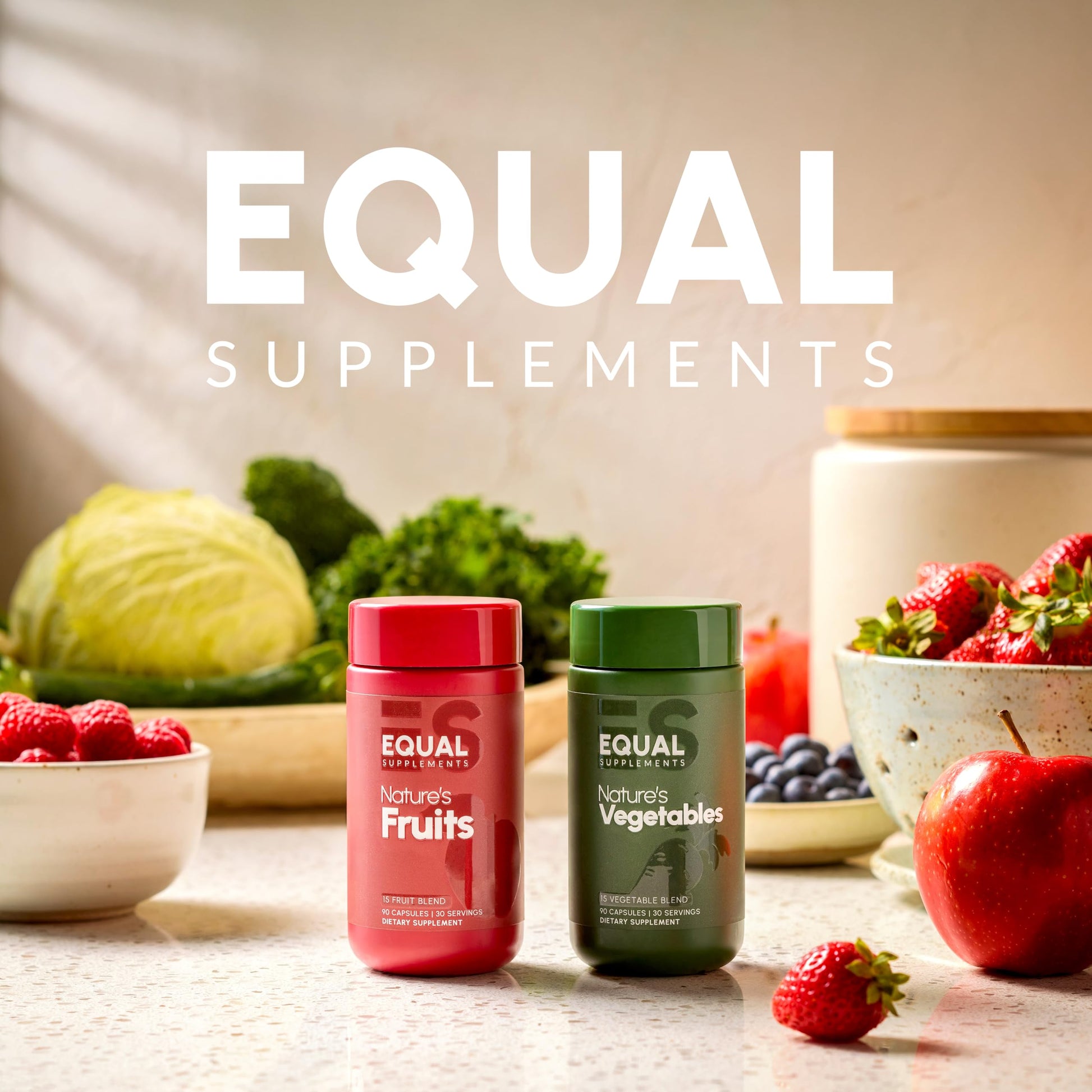 Equal Supplements Fruits and Vegetables Capsules | 2 Month Supply | GMP Certified-Manufactured in US | Fruit and Veggies Supplement for Balance | of Nature, Fruit and Vegetable Capsule for Adults Equal Supplements Au supplements