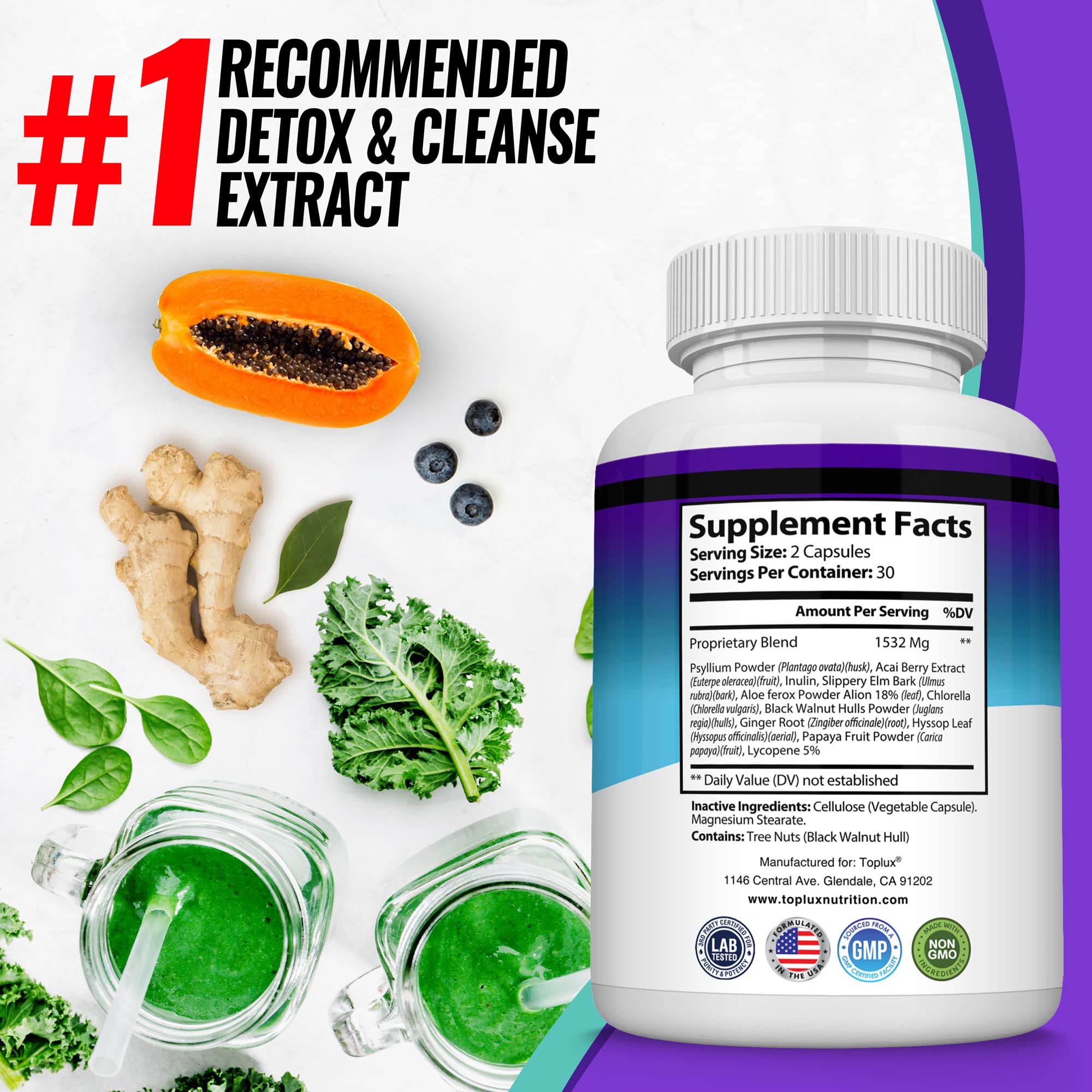 Toplux Keto Detox Pills Advanced Cleansing Extract – 1532 Mg Natural Acai Colon Toplux Au supplements