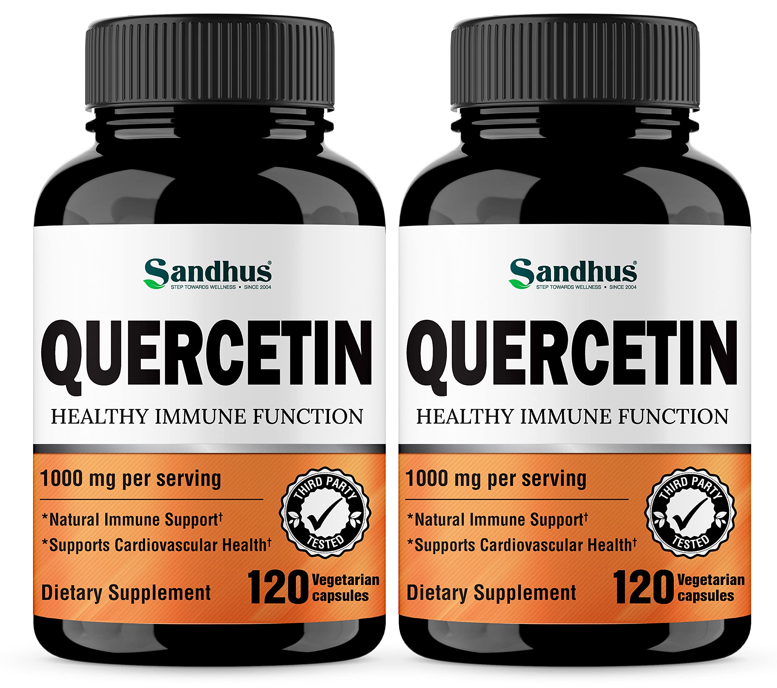 Sandhu's Quercetin 1000mg Per Serving 120 Count(Pack of 2) Vegetarian Capsules Sandhu's Au supplements