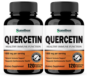 Sandhu's Quercetin 1000mg Per Serving 120 Count(Pack of 2) Vegetarian Capsules Sandhu's Au supplements