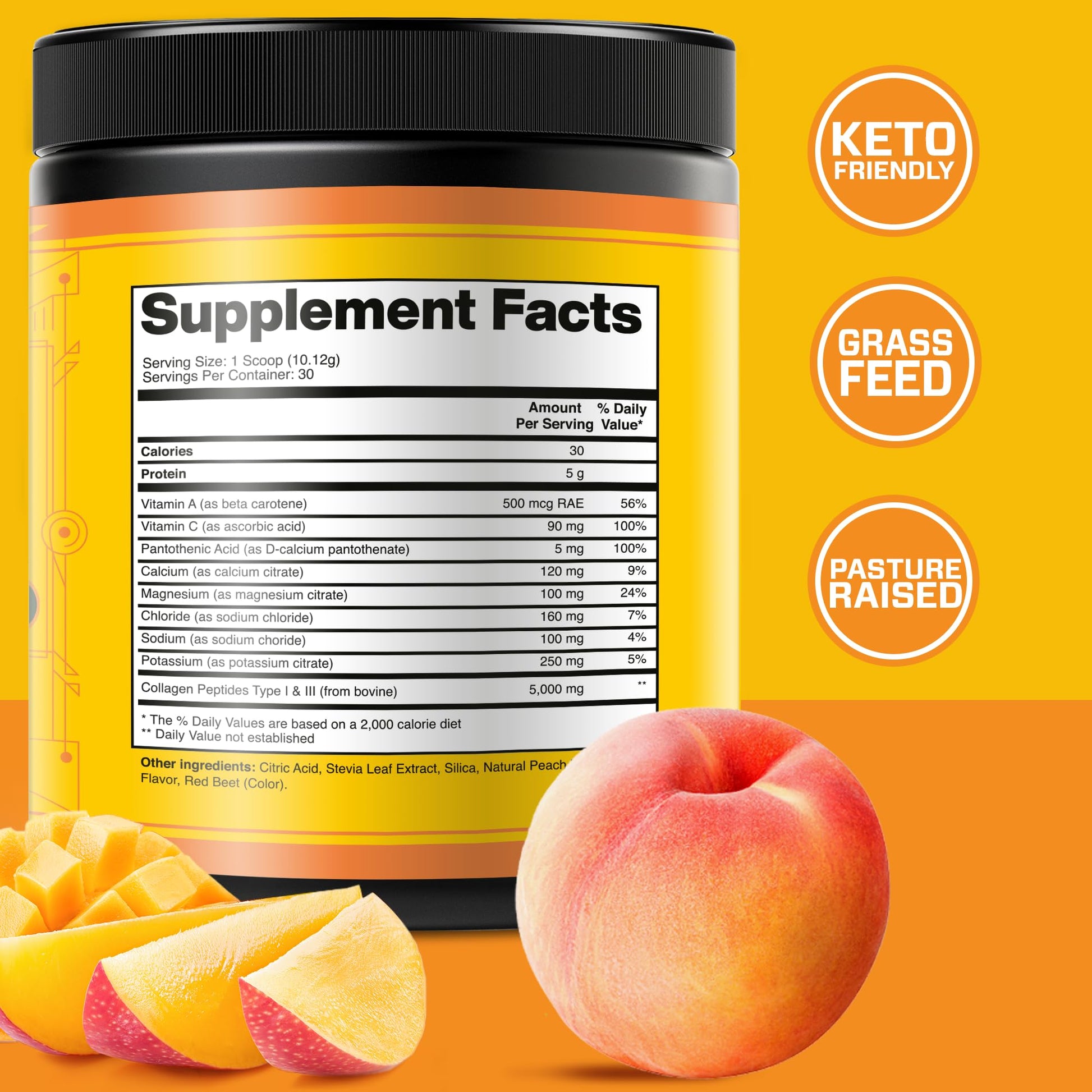 Collagen Peptides with Electrolytes Powder, Collagen Powder, Collagen Peptides Powder KEY NUTRIENTS Au supplements