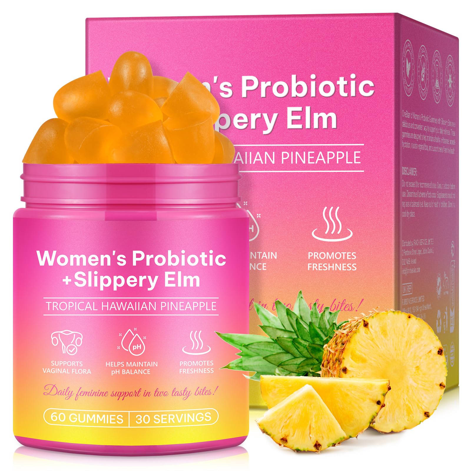Beyxdu Probiotics for Women Gummies with Slippery Elm Feminine Balance Gummies for Women Vaginal Probiotics with Prebiotics & Lactobacillus Probiotic Blend Vaginal Odor & Vaginal Flora 60Gummy Beyxdu Au supplements