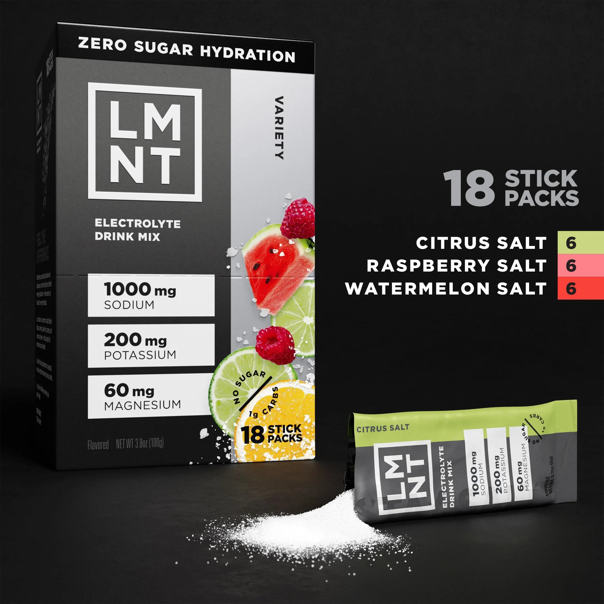 LMNT Zero Sugar Electrolytes - Variety Pack Bundle | Drink Mix | 54-Count Drink LMNT Au supplements