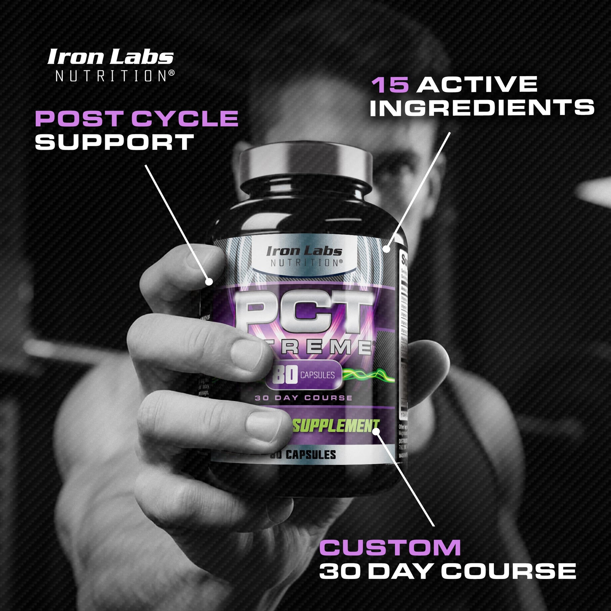 Iron Labs Nutrition PCT Xtreme - PCT Supplement for Men - 30 Day Course - Post Cycle Support Booster (80 Capsules) Iron Labs Nutrition Au supplements
