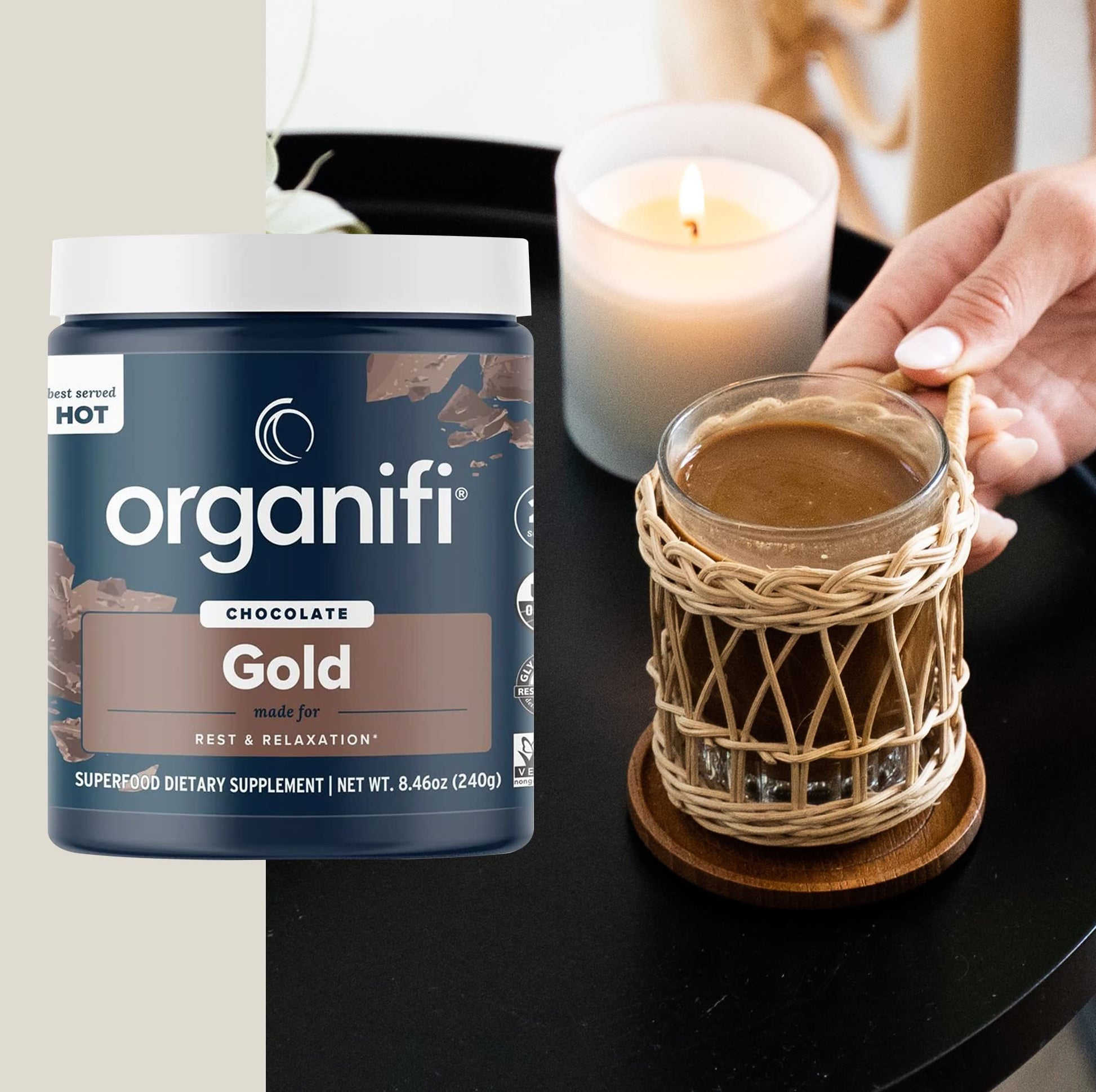 Organifi - Gold Chocolate - Superfood Supplement Powder - 20 Day Supply - Supports Rest Organifi Au supplements