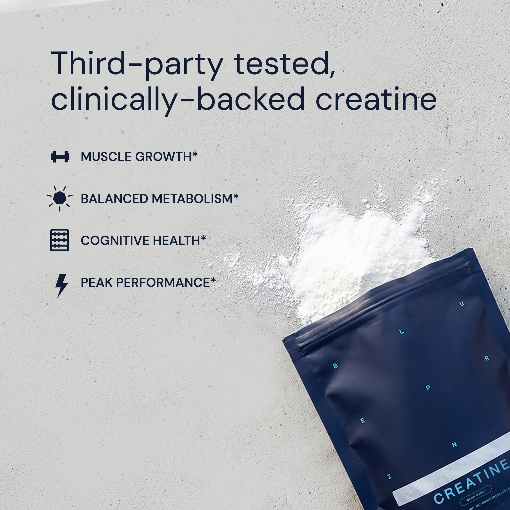 Blueprint Bryan Johnson Creatine Monohydrate Powder – Amino Acid Powder - Supplement Supports Muscle Growth, Recovery, Strength & Focus – Unflavored Creatine for Women & Men – 5g Dose – 100 Servings Blueprint Bryan Johnson Au supplements