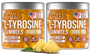 2 Pack - JOYLI L-Tyrosine Gummies 1000MG – Sugar-Free Vegan Focus Supplement & Mood Support for Kids & Adults – 500mg Per Gummy – Sleep Gummies for Memory, Energy & Wellness – 60 Pcs per Pack JOYLI Nutrition Au supplements