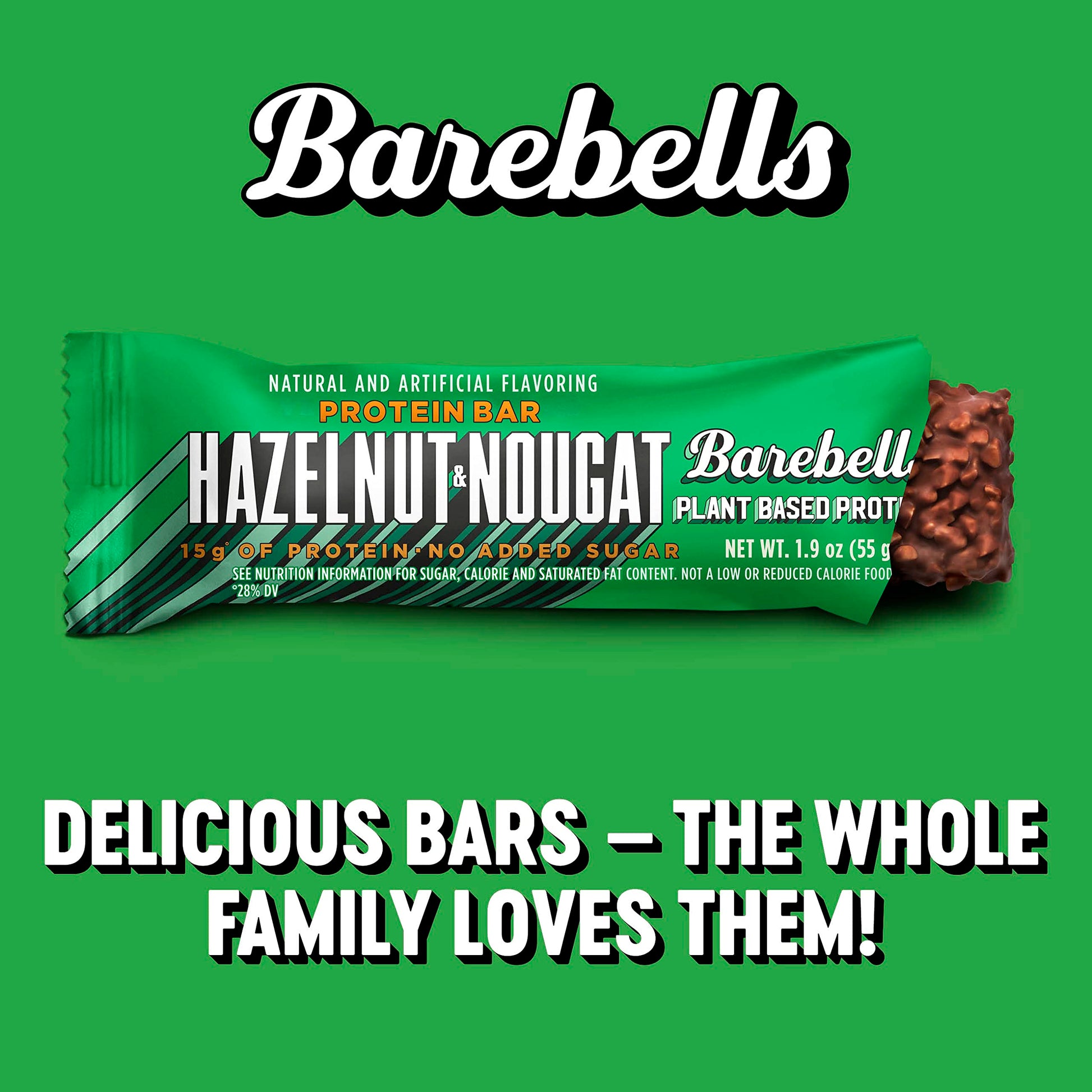 Barebells Vegan Protein Bars Hazelnut & Nougat - 12 Count, 1.9oz Bars - Features Plant BAREBELLS Au supplements