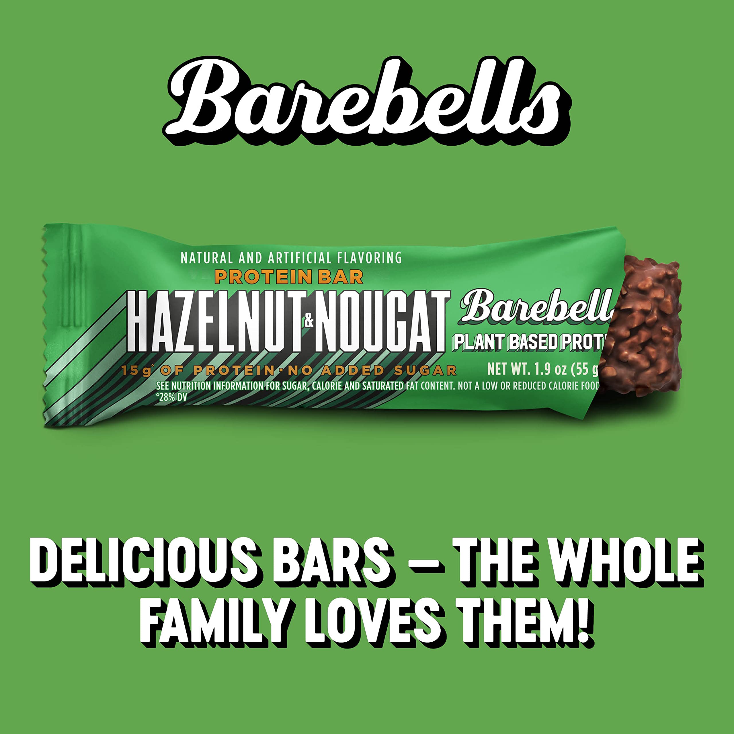 Barebells Vegan Protein Bars Hazelnut & Nougat - 12 Count, 1.9oz Bars - Features Plant BAREBELLS Au supplements