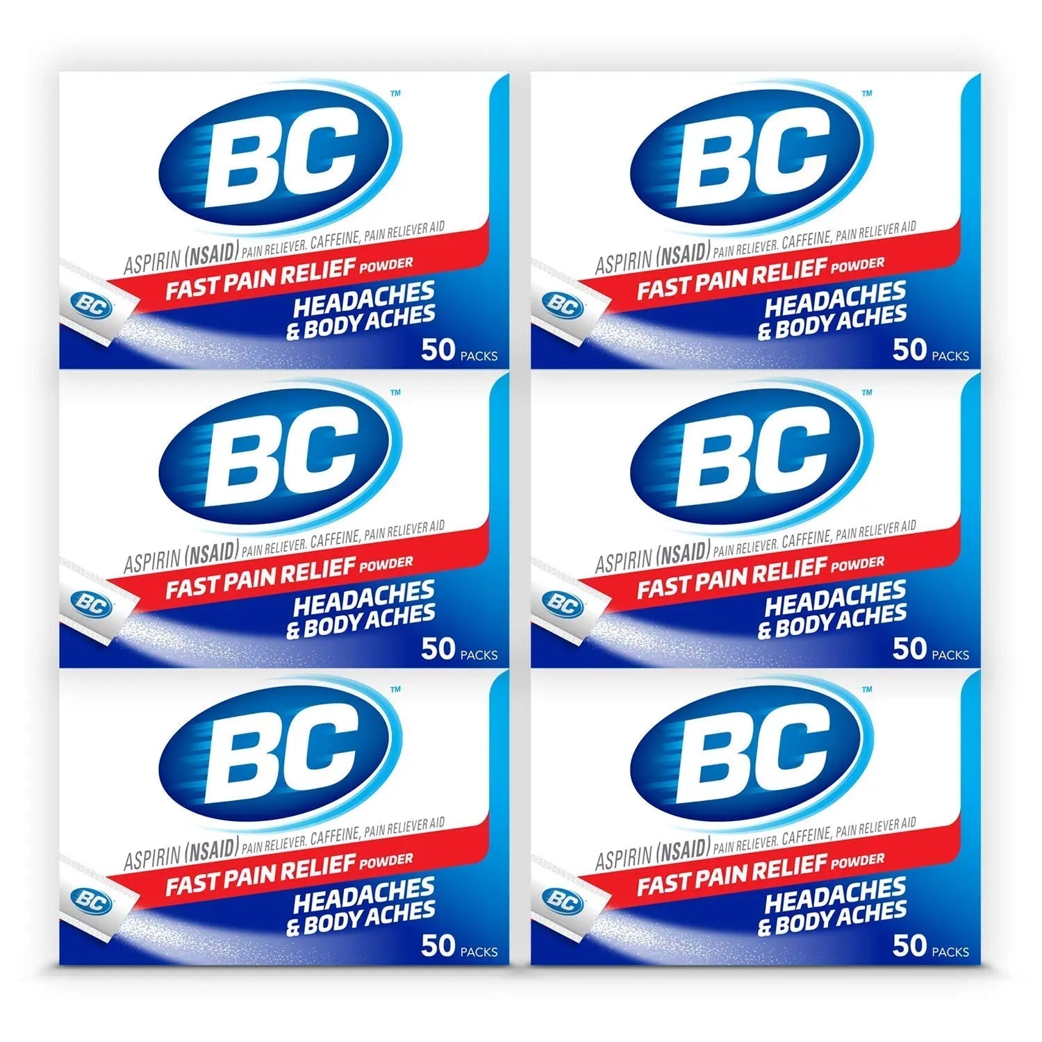 BC Powder Original Strength Pain Reliever, 50 Powder Sticks, 50 Count(Pack of 6) BC Au supplements