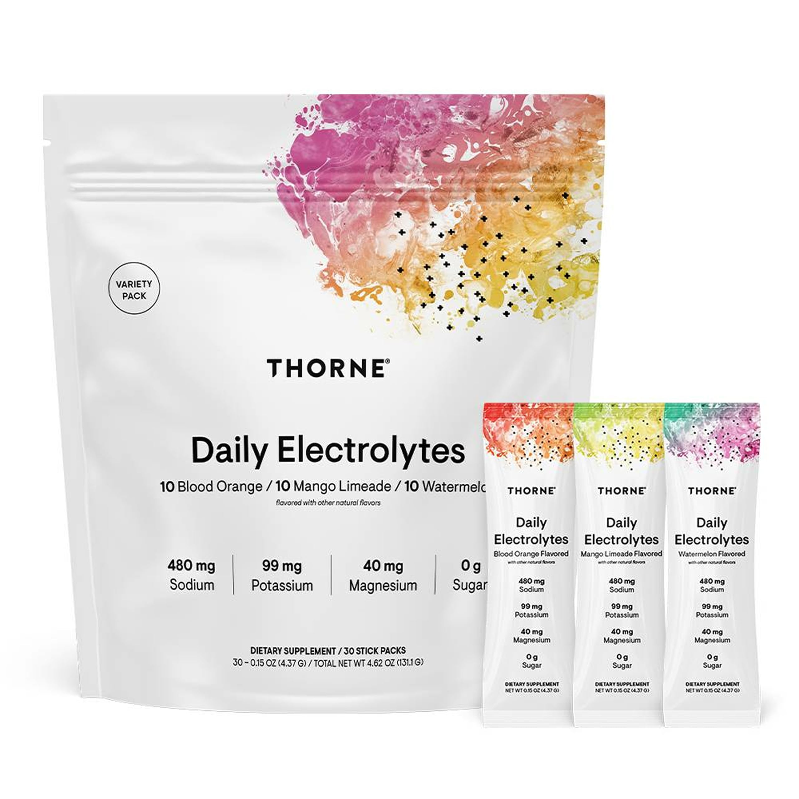 THORNE - Daily Electrolytes - Zero Sugar & Low-Calorie Electrolyte Powder Drink Mix - Flavors Derived from Natural Sources - NSF Certified for Sport - Variety - 30 Stick Packs THORNE Au supplements