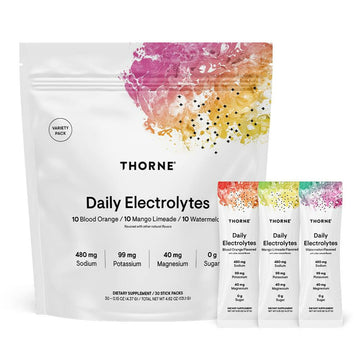 THORNE - Daily Electrolytes - Zero Sugar & Low-Calorie Electrolyte Powder Drink Mix - Flavors Derived from Natural Sources - NSF Certified for Sport - Variety - 30 Stick Packs THORNE Au supplements