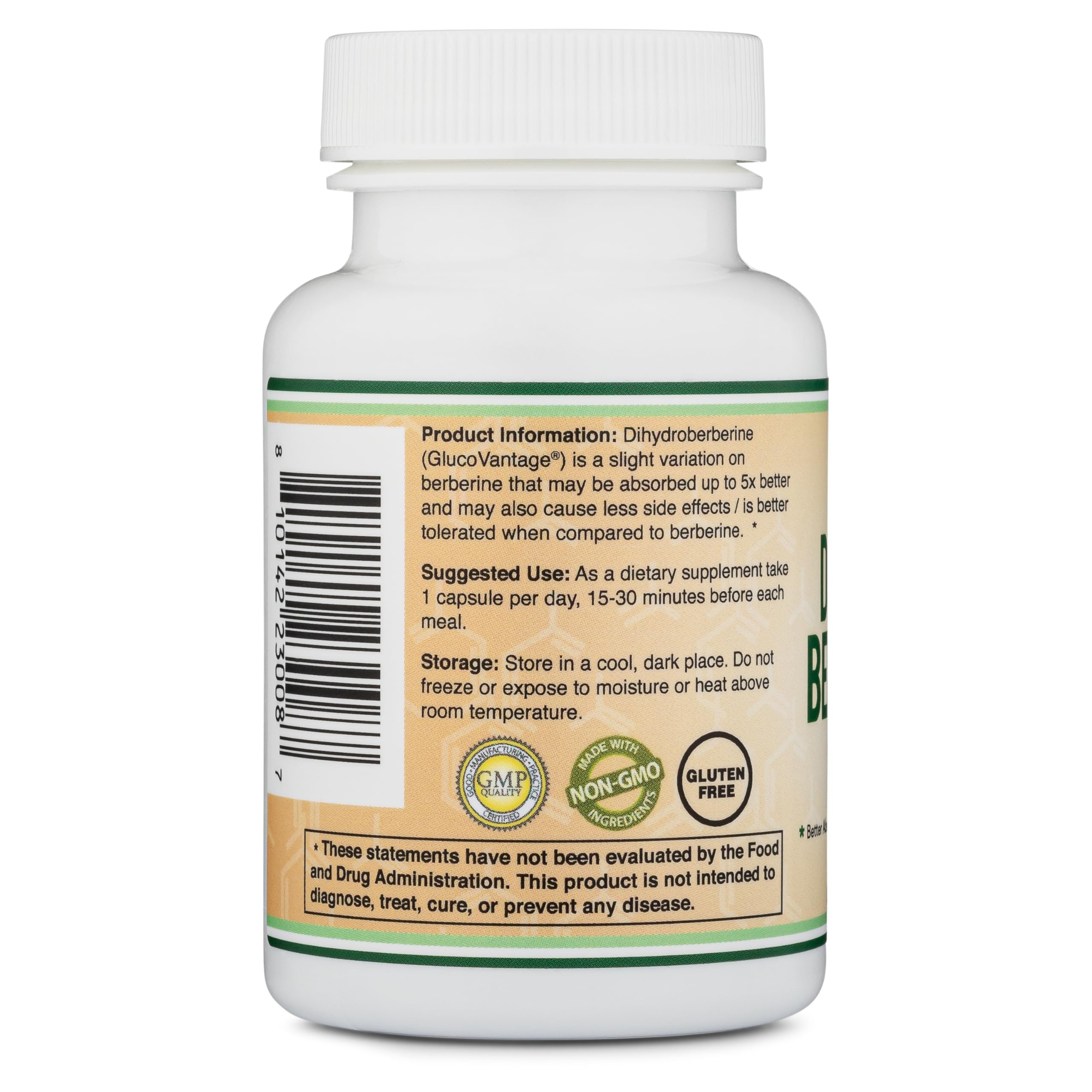 Dihydroberberine Supplement 100mg, 60 Capsules (Patented GlucoVantage Super Berberine, May be 5X More Effective Than Berberine with Less Side Effects) Third Party Tested, Vegan Safe by Double Wood Double Wood Supplements Au supplements