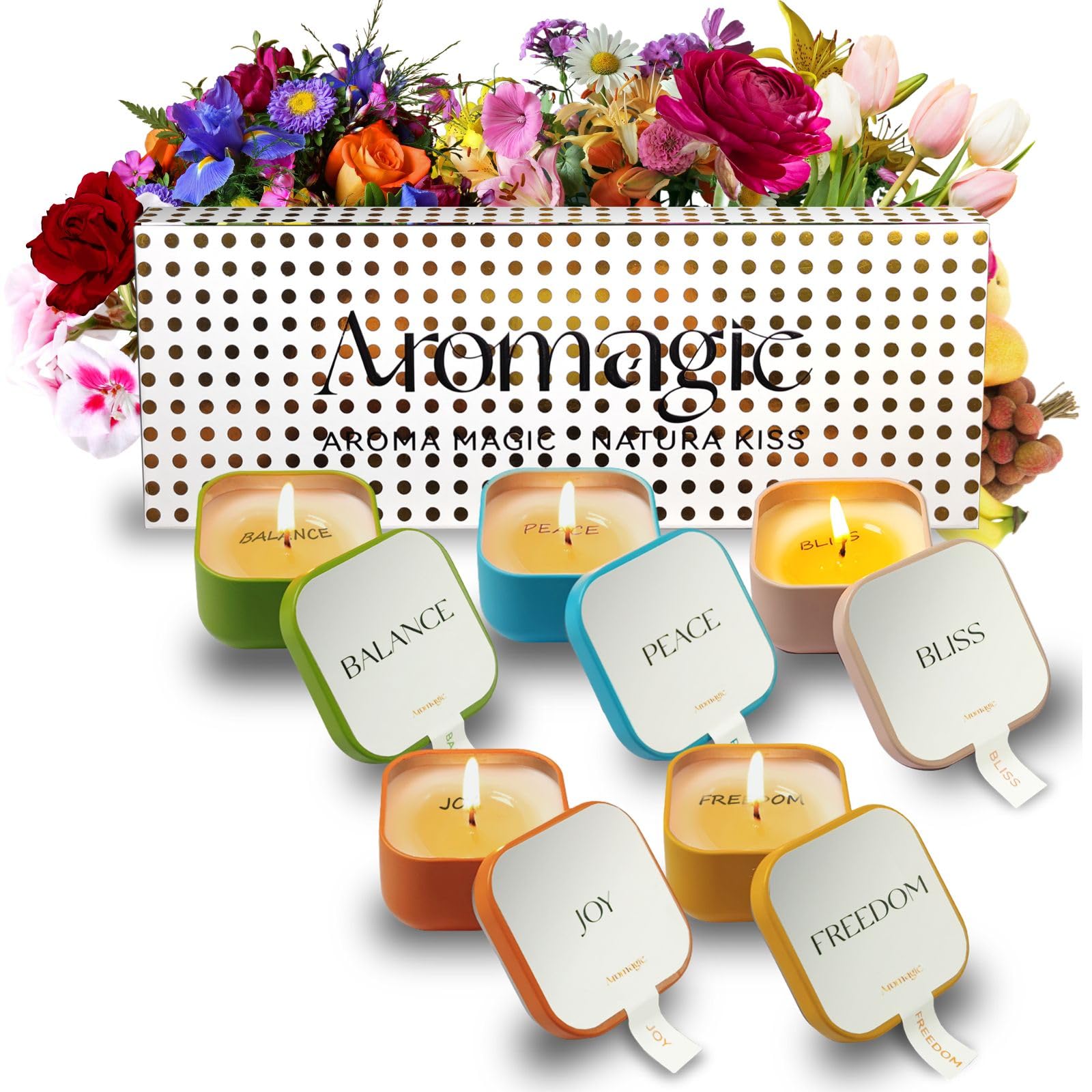 Aromagic 5 Pack Scented Candles Gift Set,Jar Candles Valentine's Day Gifts for Women aromagic Au supplements
