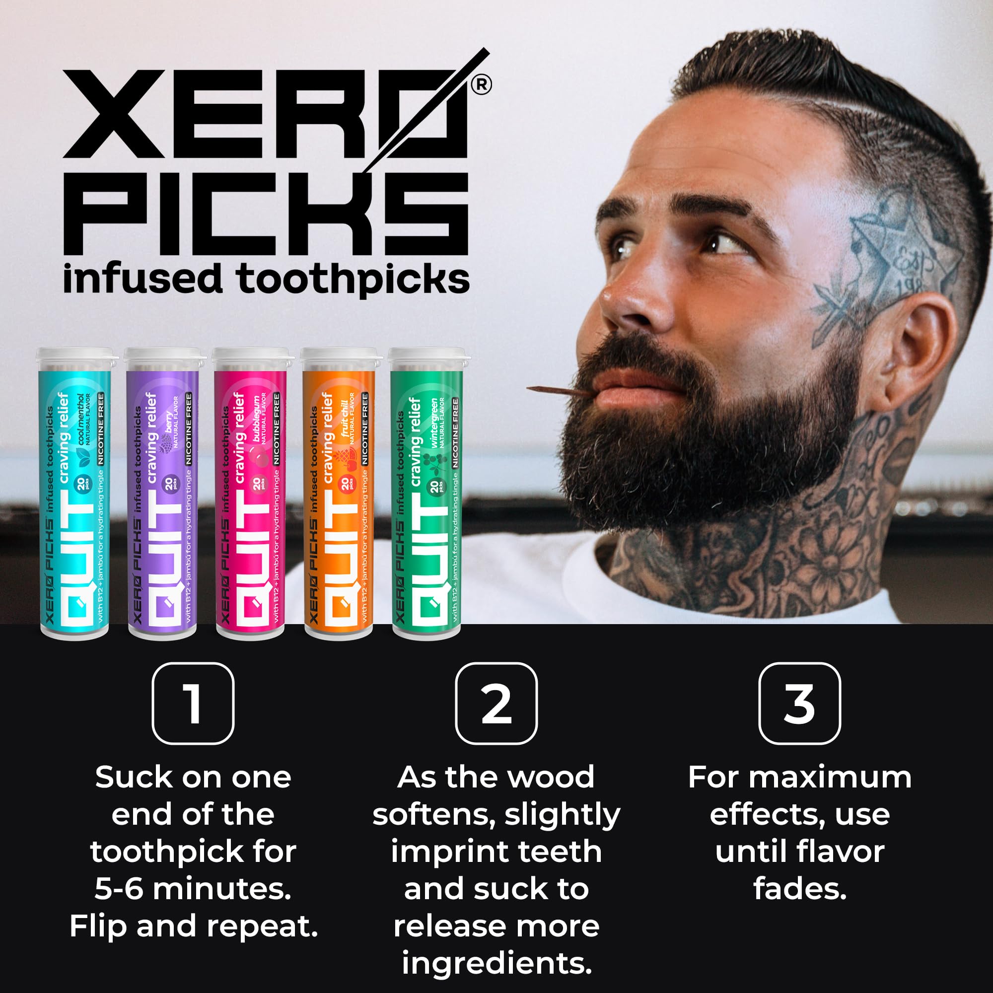 Xero Picks Infused Flavored Toothpicks to Help Quit Smoking - Nicotine Xero Picks Au supplements