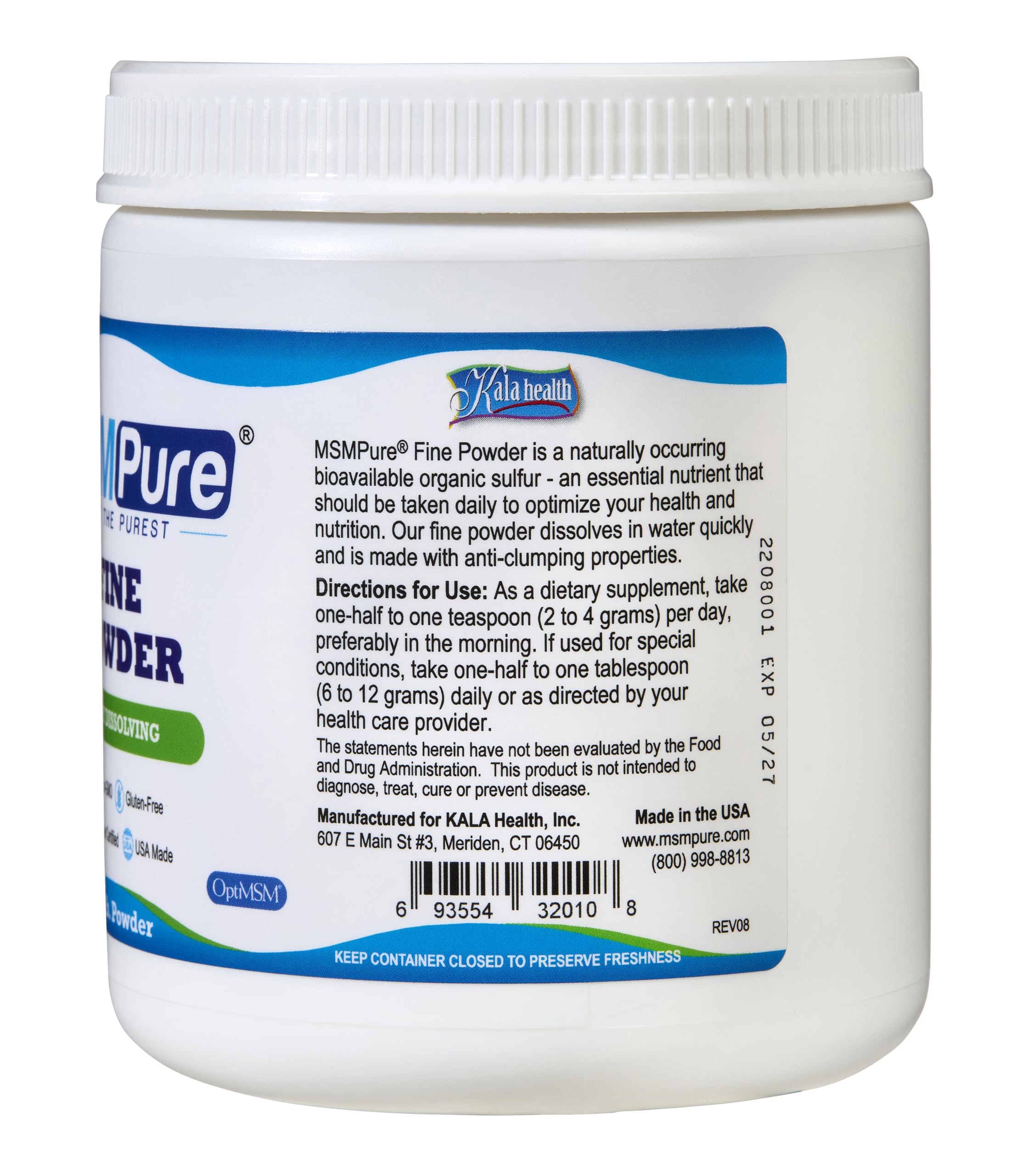 KALA HEALTH MSMPure Fine Powder 1lb and Muscle & Joint Cream 2oz Bundle KALA HEALTH Au supplements