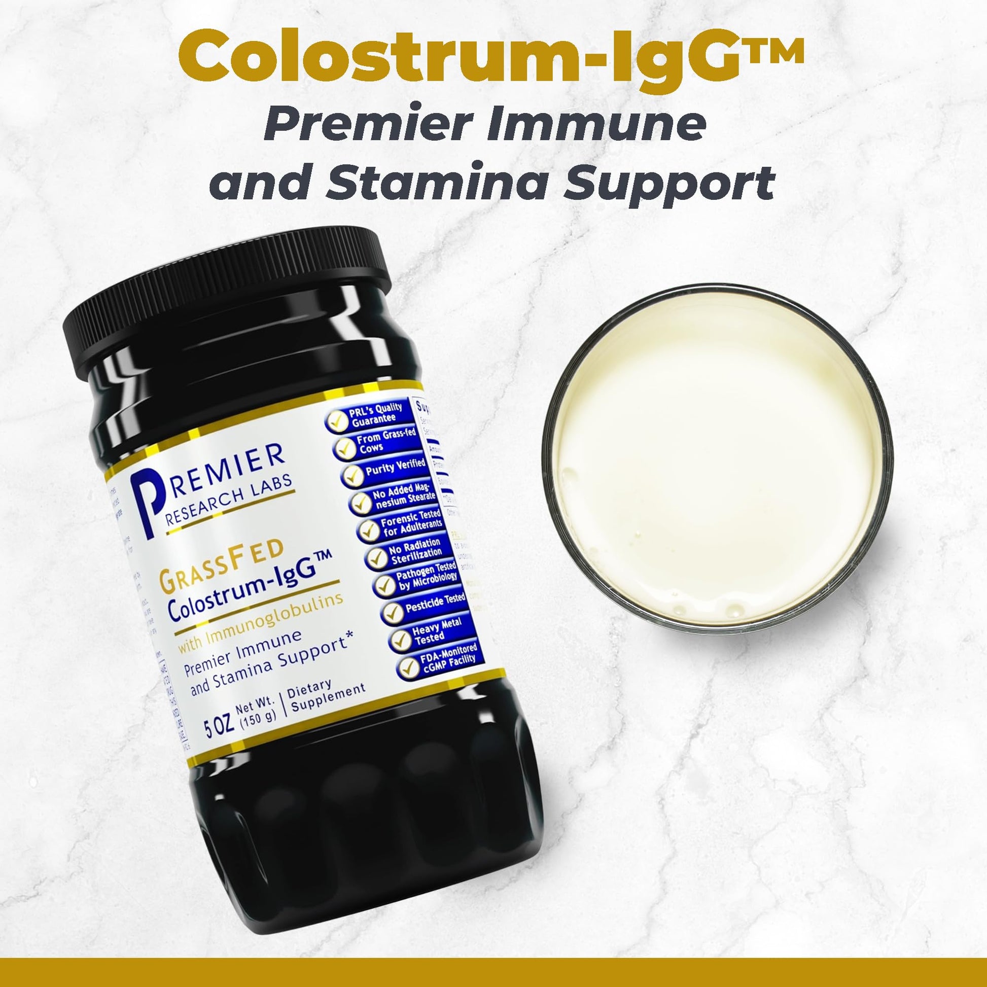 Premier Research Labs Colostrum-IgG Powder - Colostrum Supplement, Bovine Colostrum for Humans, Cow Colostrum for Immune Health, Superfood with Lactoferrin, Amino Acids, Nucleotides - 5 oz (150 g) Premier Research Labs Au supplements