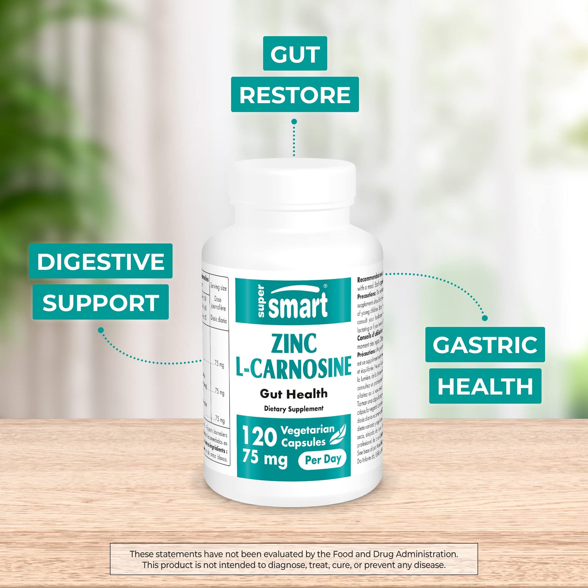 SuperSmart - Zinc L-Carnosine 75mg per Day (Well-Tolerated) - Zinc Carnosine Supplemen Supersmart Au supplements
