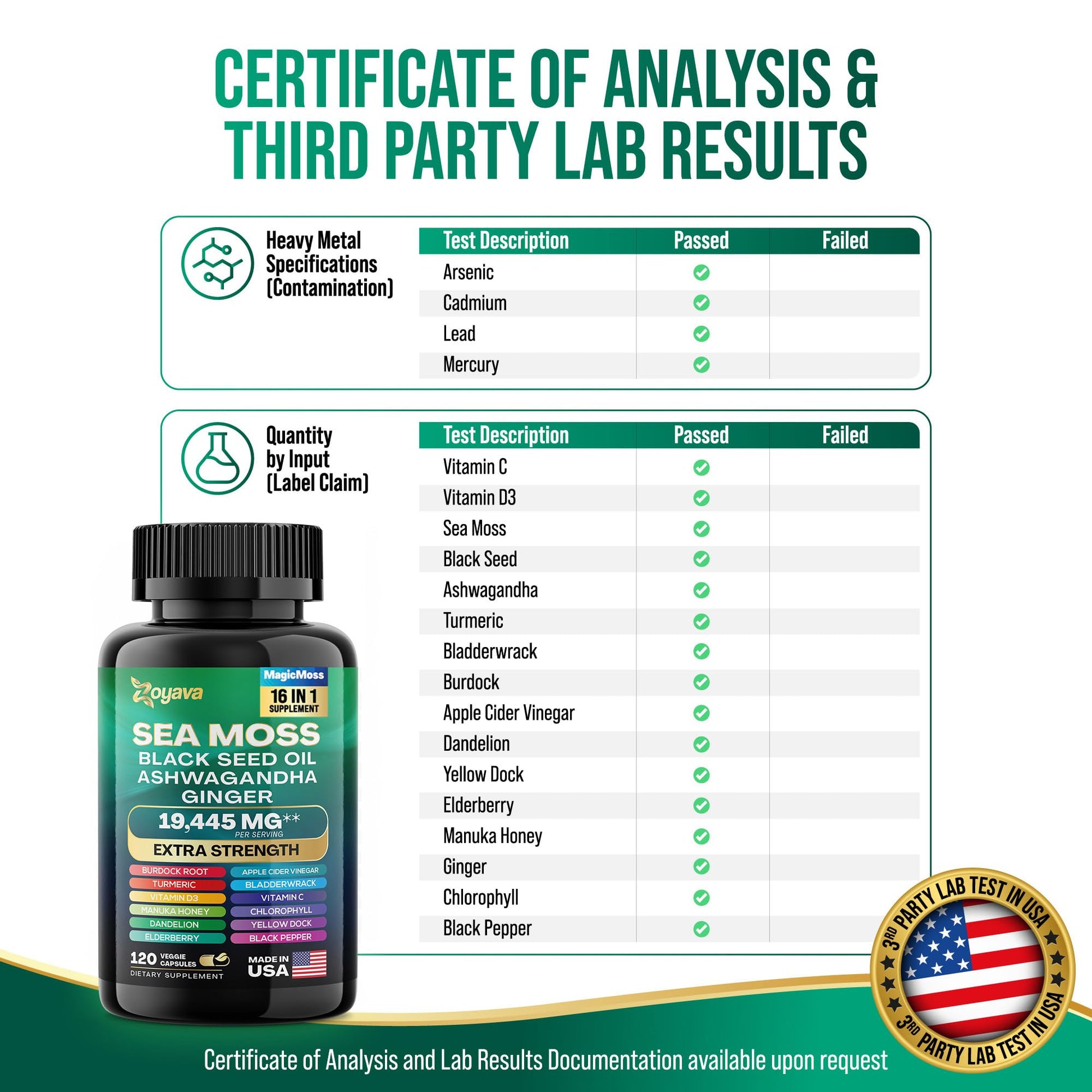 Zoyava Sea Moss 7000mg Black Seed Oil 4000mg Ashwagandha 2000mg Turmeric Zoyava Au supplements