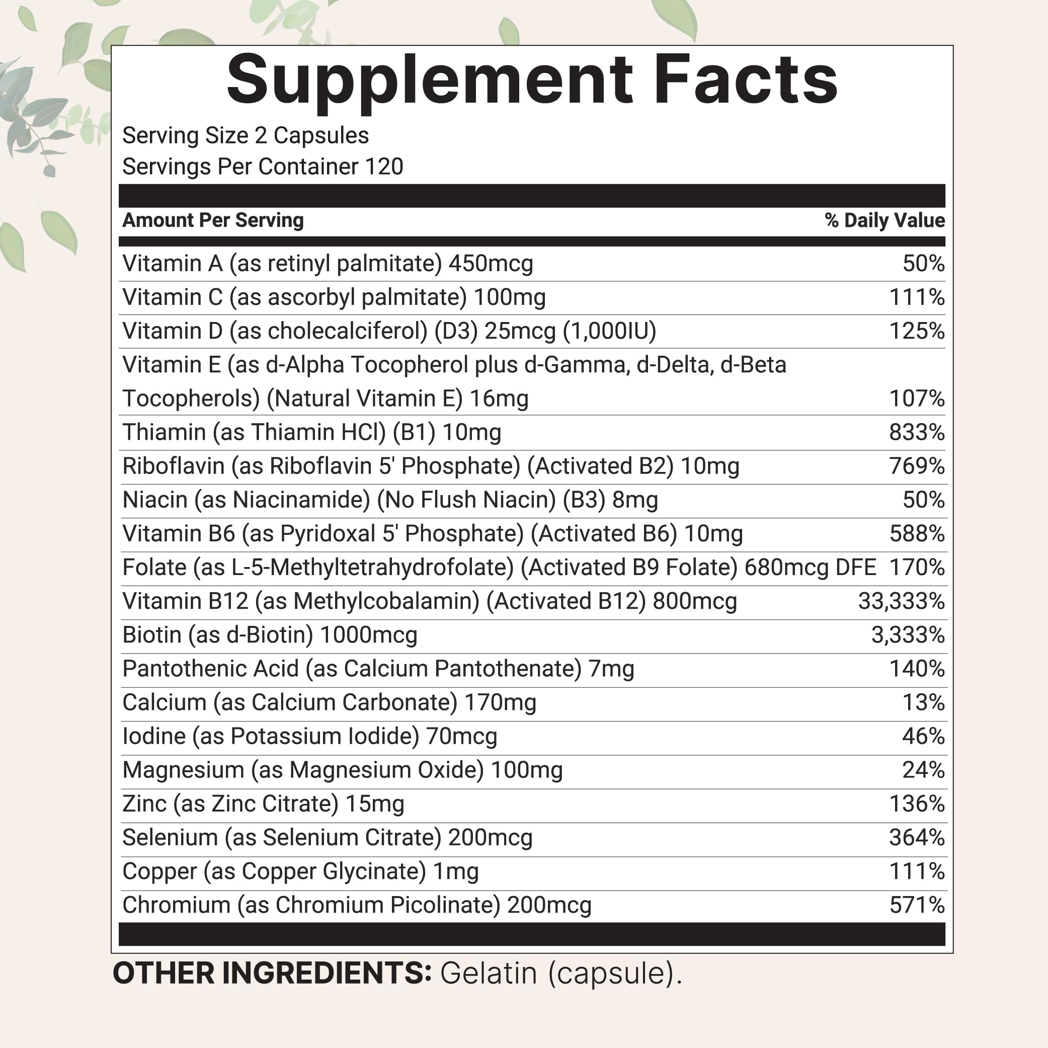 Micro Ingredients Pure Methylated Multivitamin, 240 Capsules | 19-in-1 Formula with Vitamins C, D, B12, Folate, Magnesium, Zinc & More | Micro Ingredients Au supplements