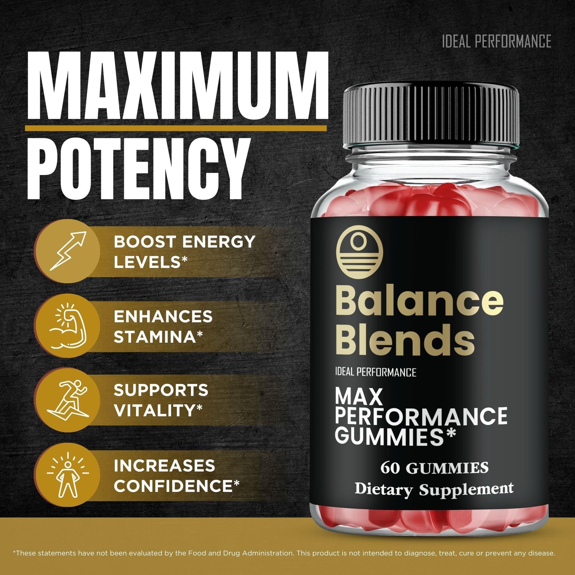 Balance Blends Gummies, Balance Blends Male Performance Gummies, Maximum Strength, All Natural Supplement for Energy, Stamina & Performance, Advanced Formula BalanceBlends Support Reviews (3 Pack) IDEAL PERFORMANCE Au supplements