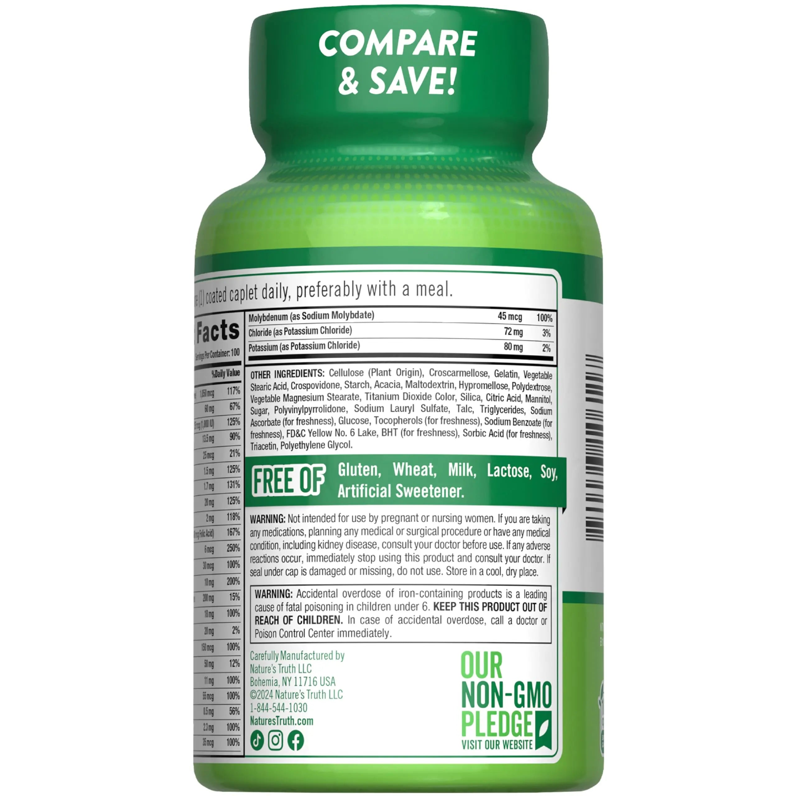Nature's Truth Adult ABC Complete Multivitamin for Men and Women | 100 Caplets | Non-GMO & Gluten Free Nature's Truth Au supplements