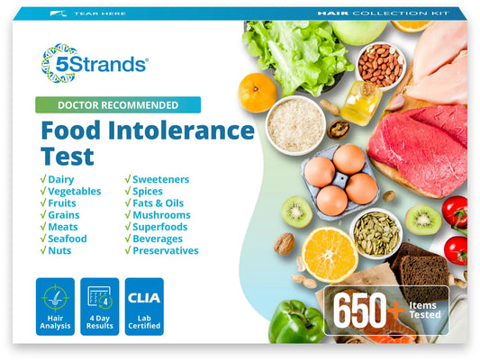 5Strands Food Intolerance Test, Accurate Hair Analysis, 658 Items Tested, at Home Food Sensitivity Test Kit for Adults & Kids, Gut Health Test, Results in 4 Days 5StrandsAU supplements