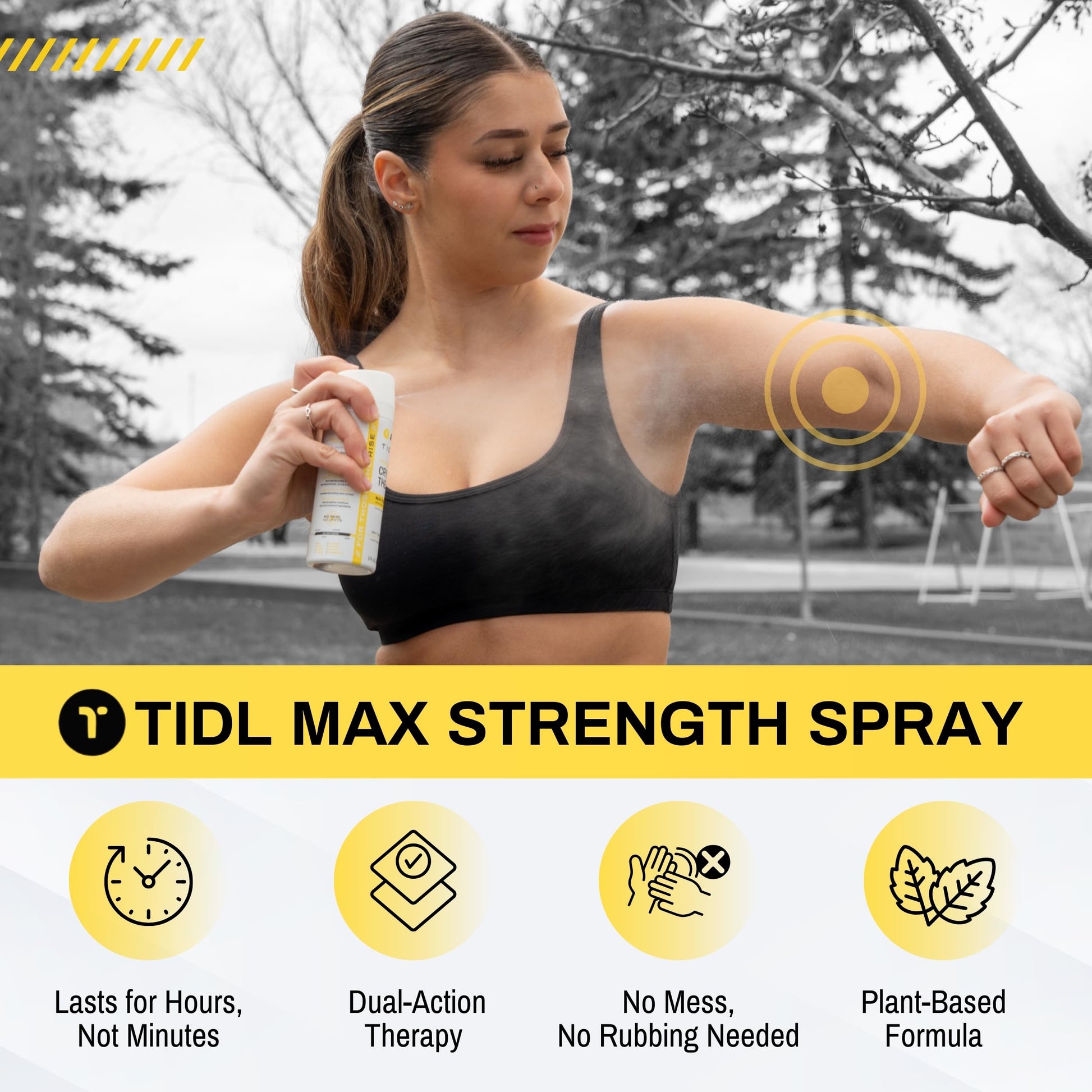 TIDL Cryotherapy Pain Relief Spray, 3 Oz (Pack of 2) Max Strength for Fast-Acting Muscle, Joint & Neck Pain Relief, Plant-Based Menthol & Camphor Pain Reliever, Quick Drying Formula TIDL Au supplements