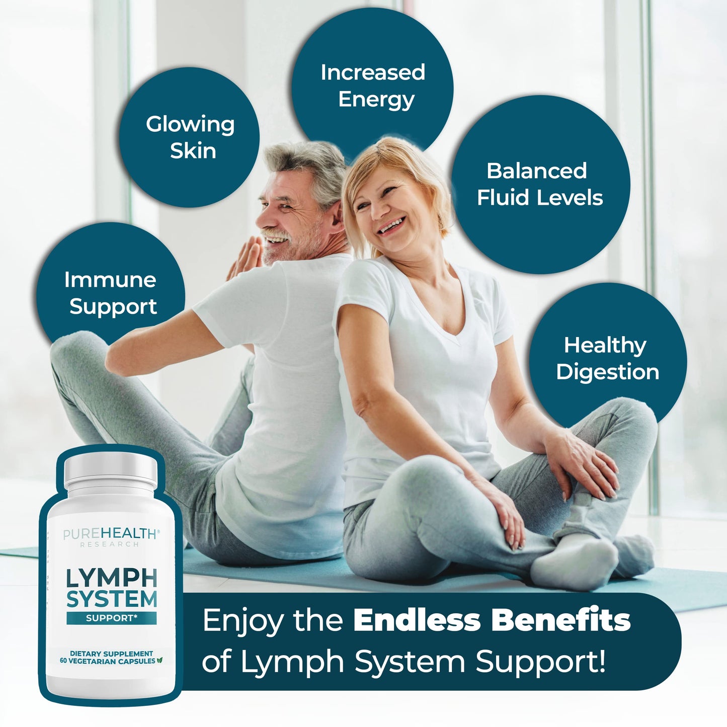 PUREHEALTH RESEARCH Lymph System Support Supplement - Lymphatic Drainage Supplement PUREHEALTH RESEARCHUS supplements