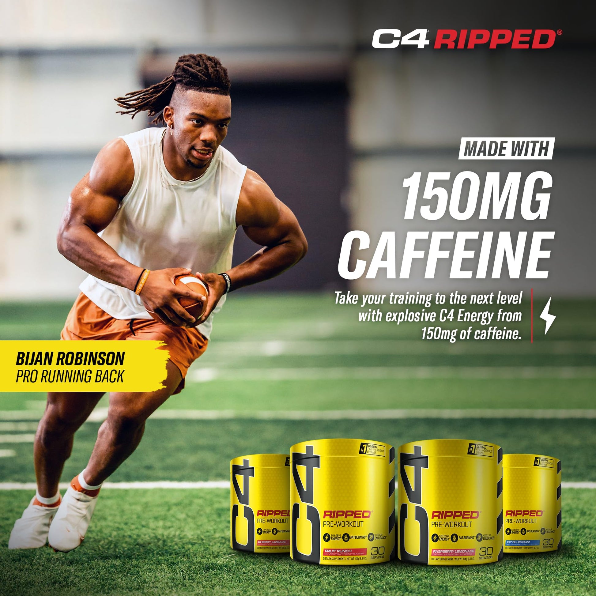 Cellucor C4 Ripped Pre Workout Powder Raspberry Lemonade | Creatine Free + Sugar Free Cellucor Au supplements