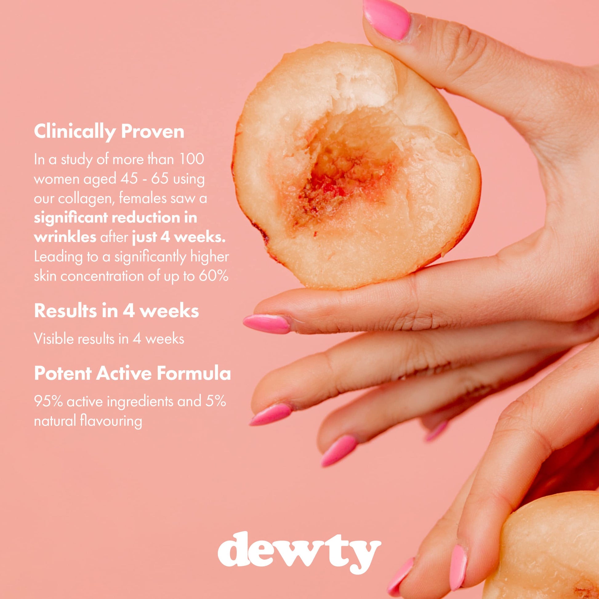 Dewty Collagen Drink - Peach Flavour Daily Collagen Supplements for Women - Individual Collagen Sachets Dewty Au supplements