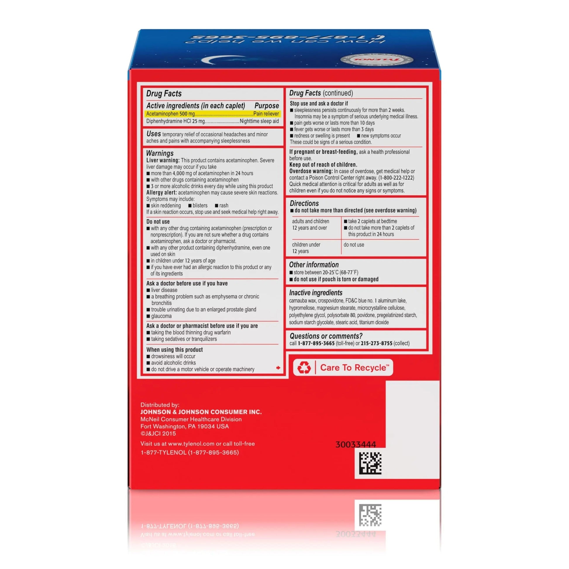 Tylenol PM Extra Strength Nighttime Pain Reliever Sleep Aid Caplets with Acetaminophen & Diphenhydramine HCl, Relief for Nighttime Aches & Pains, Travel Size, 50 Packs of 2 Caplets Tylenol Au supplements