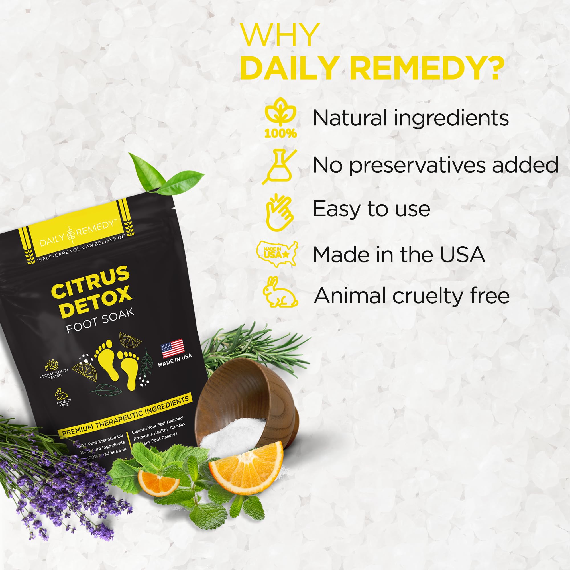 Citrus Detox Foot Soak with Epsom Salt - for Foot Callus, Immune Boost, Damaged Toenail DAILY REMEDY Au supplements