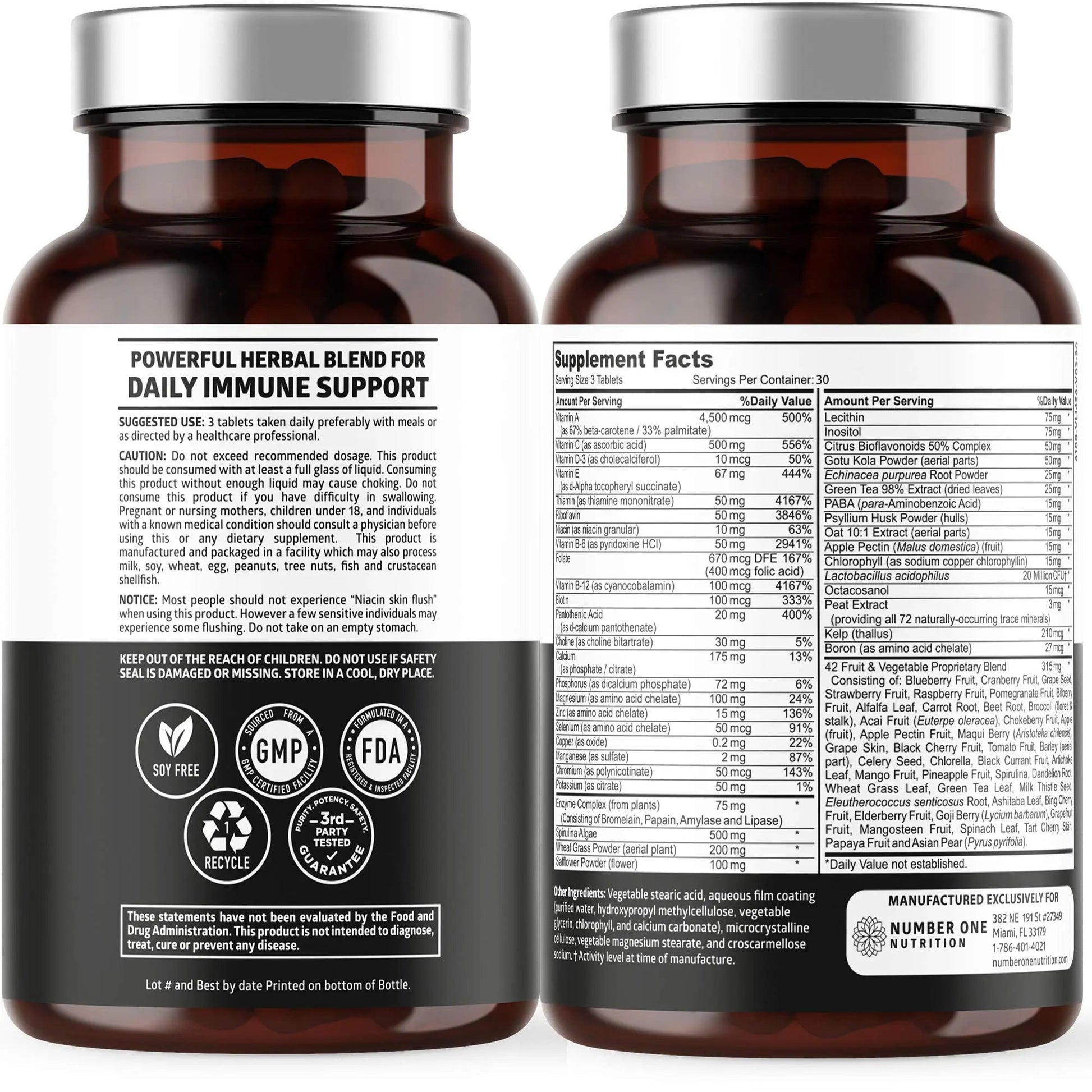 N1N Premium Plant Based Multivitamin [42 Powerful Ingredients] Men & Women Daily Multivitamins with Raw Veggies and Fruits, Probiotics Number One Nutrition Au supplements
